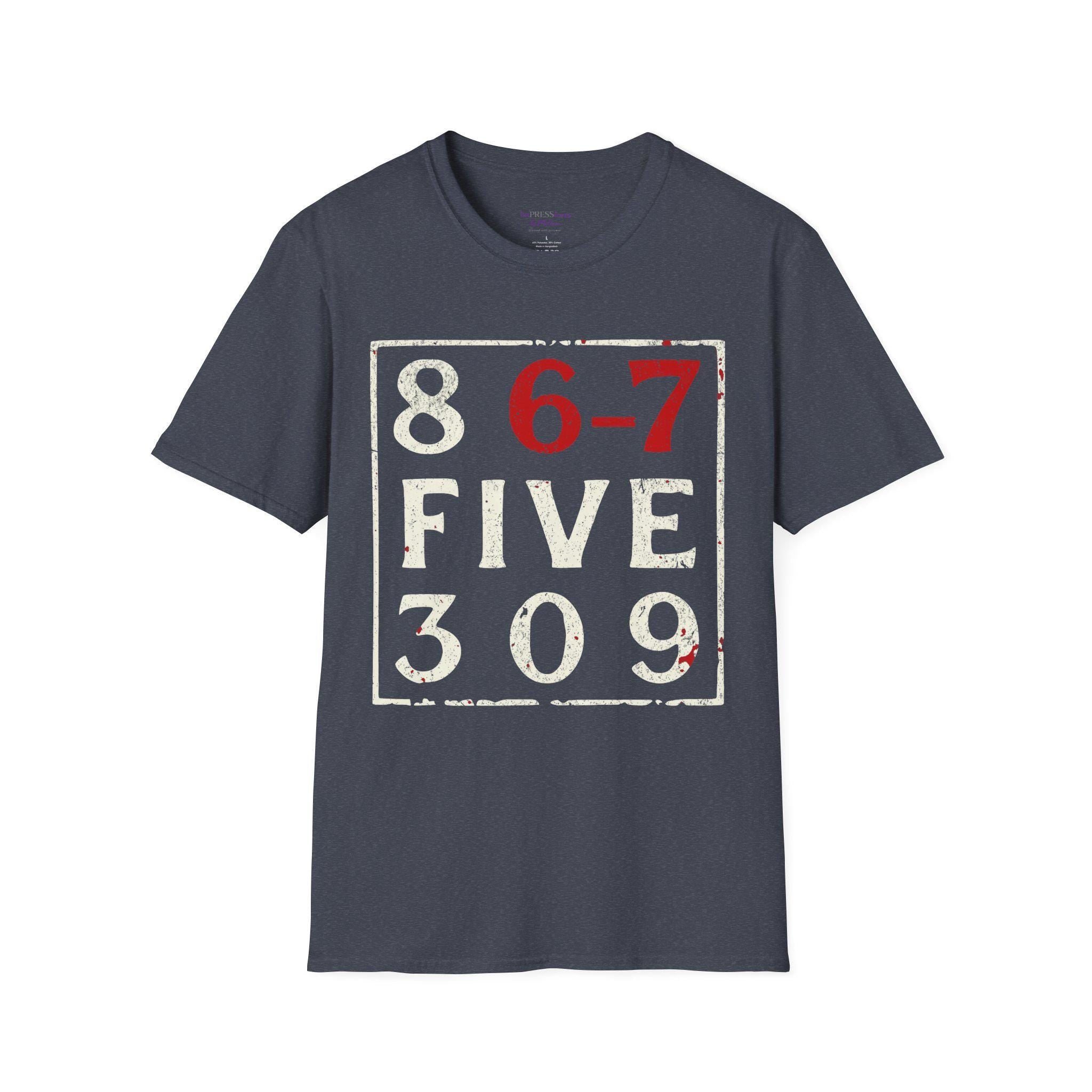 Vintage Number Grid T-Shirt | 867-5309 Phone Graphic