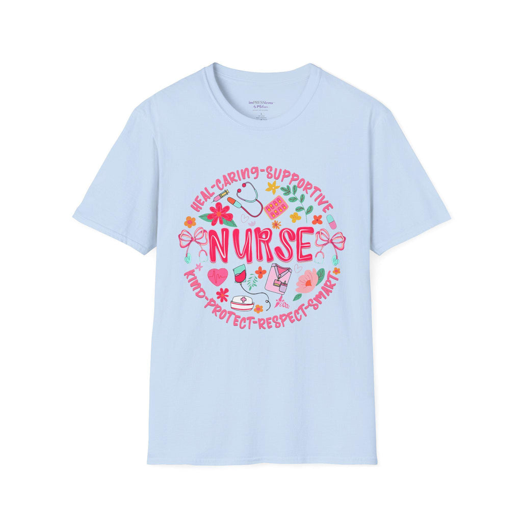 Nurse Heart Icons T-Shirt | Caring Supportive Medical Design
