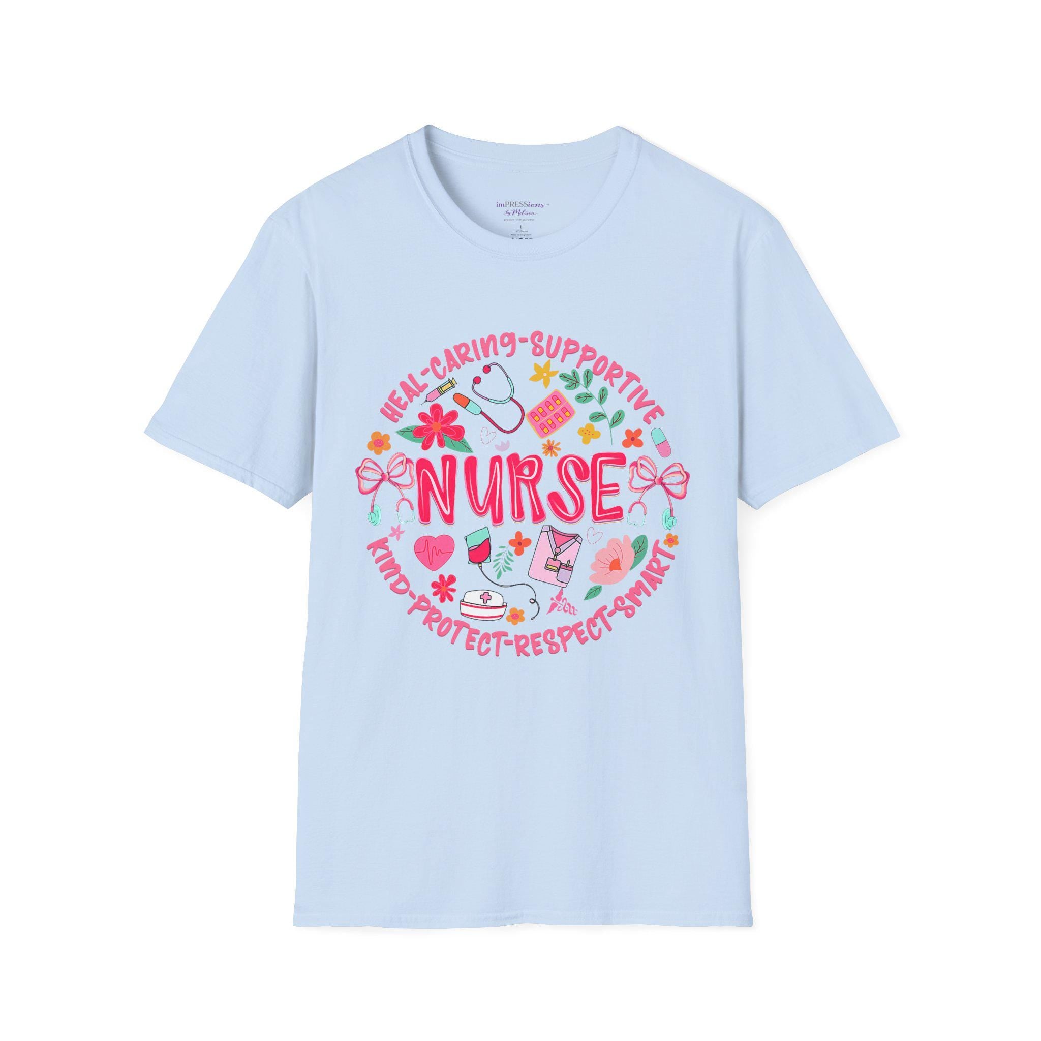 Nurse Heart Icons T-Shirt | Caring Supportive Medical Design