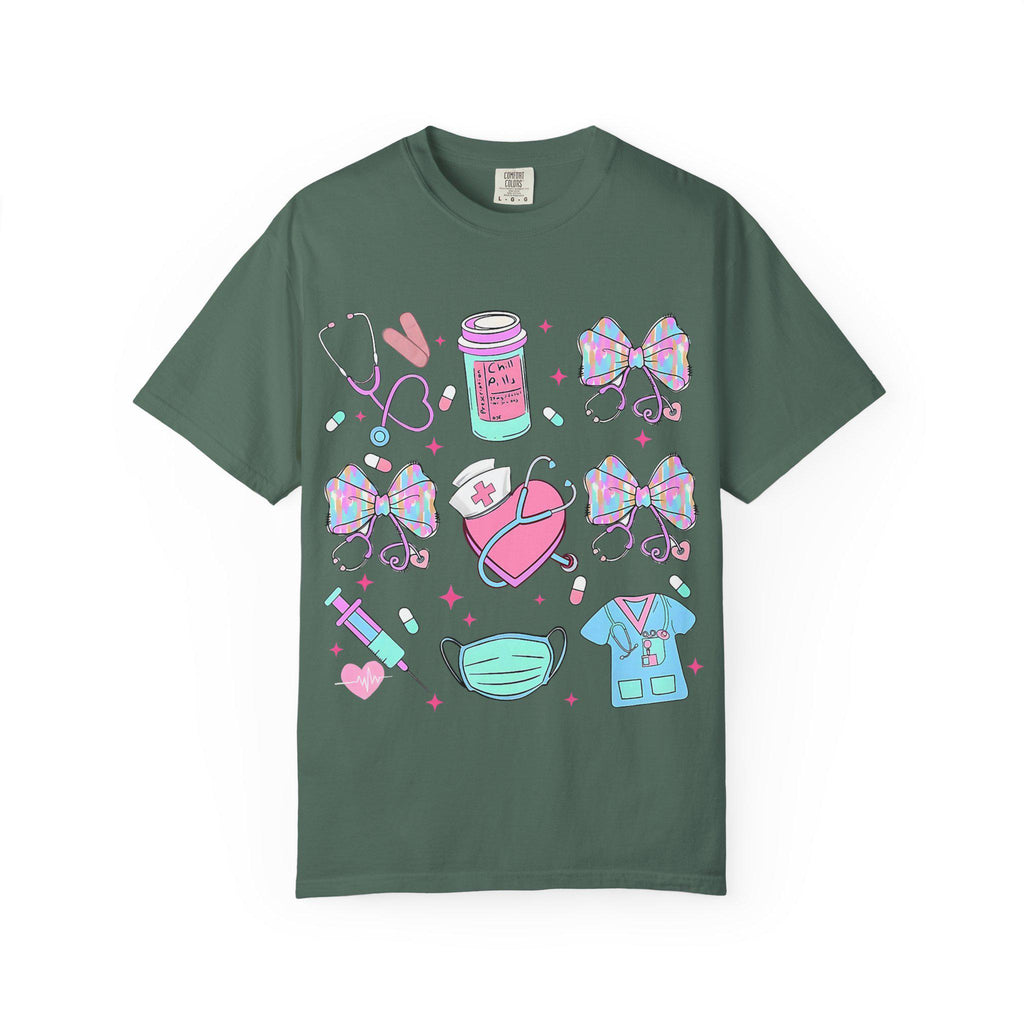 Nurse Icons T-Shirt | Kawaii Medical Scrubs Tee