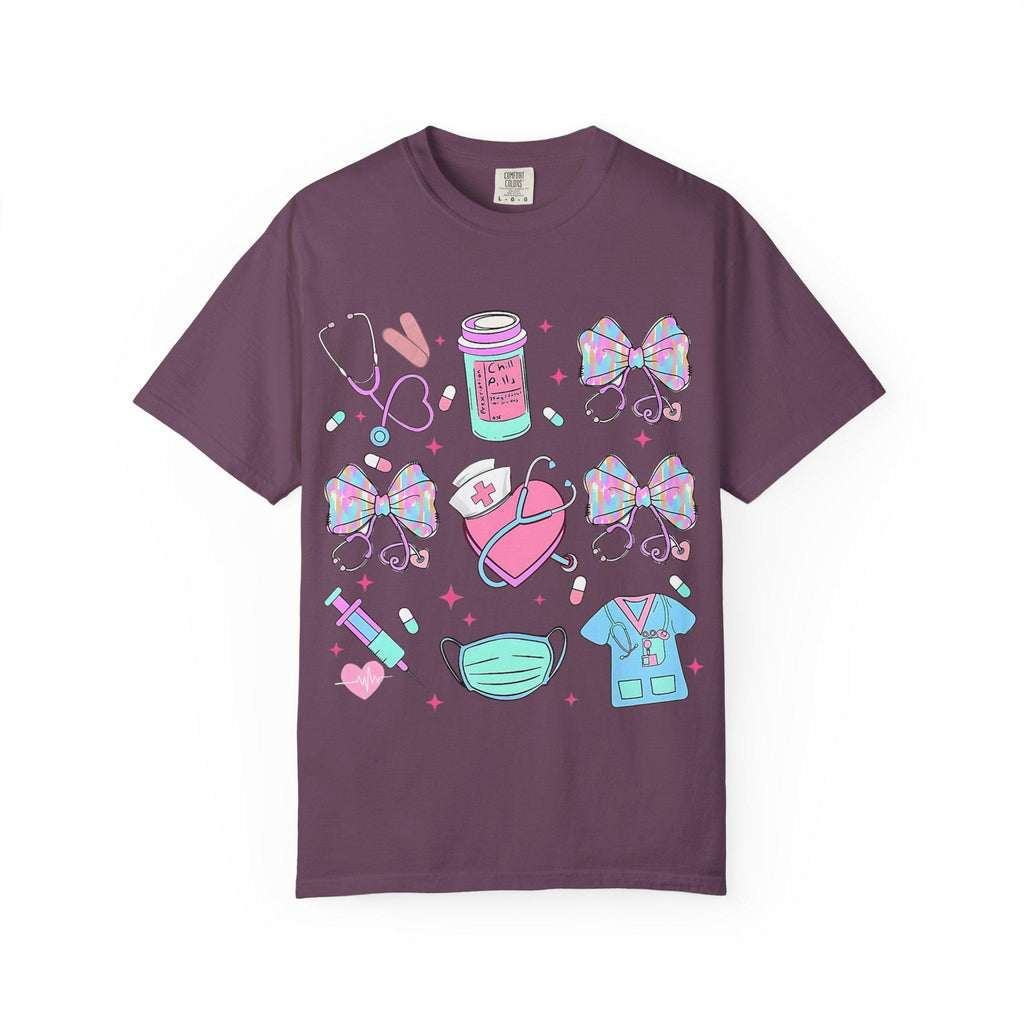Nurse Icons T-Shirt | Kawaii Medical Scrubs Tee