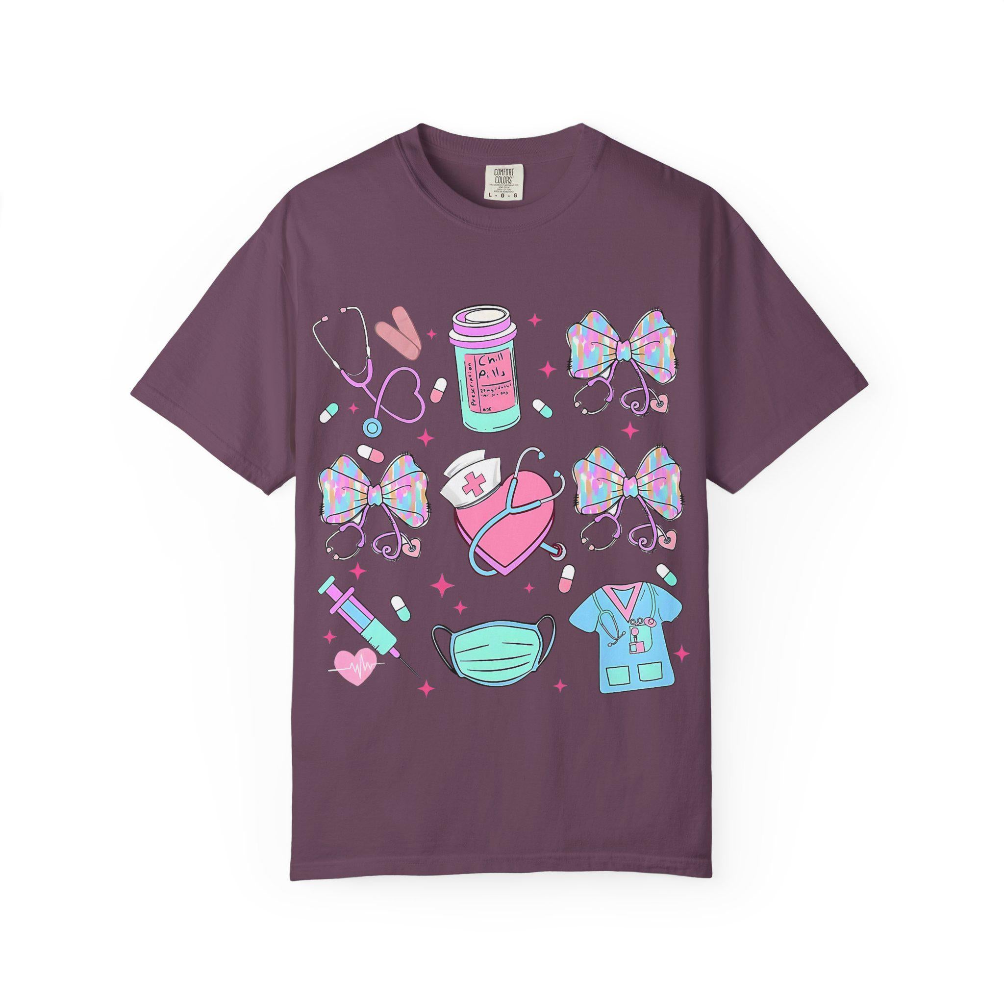 Nurse Icons T-Shirt | Kawaii Medical Scrubs Tee