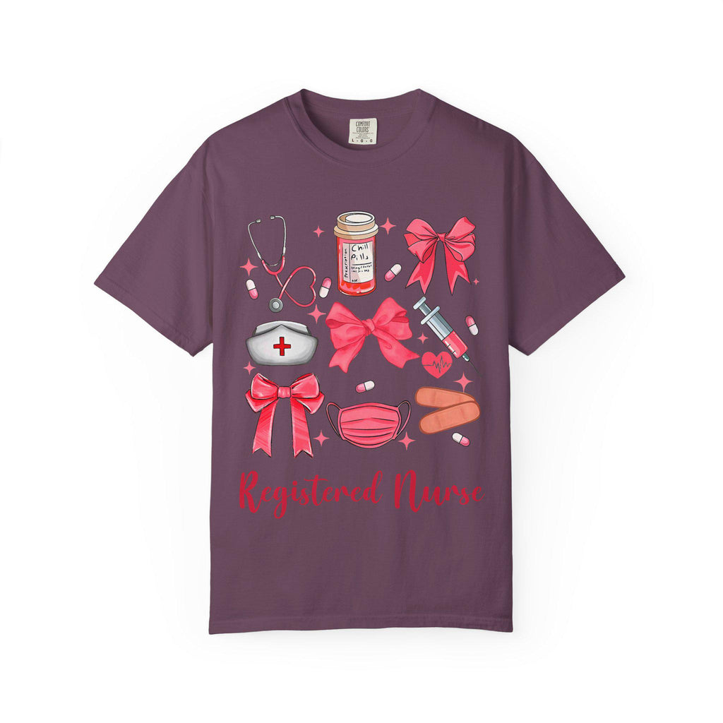 Registered Nurse Medical Icons T-Shirt | Nurse Stethoscope Mask Syringe