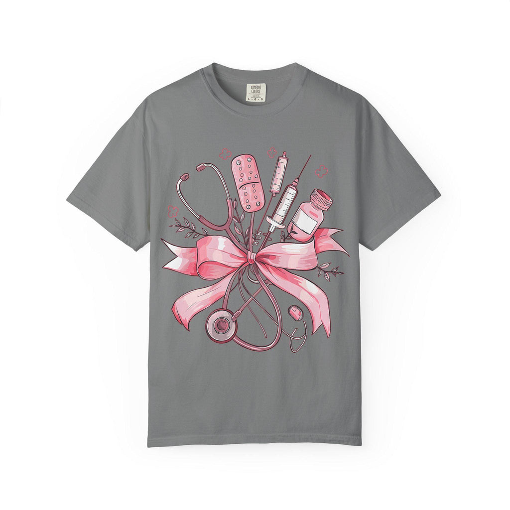 Pink Nursing Tools Bouquet T-Shirt | Stethoscope, Syringe, Bandage
