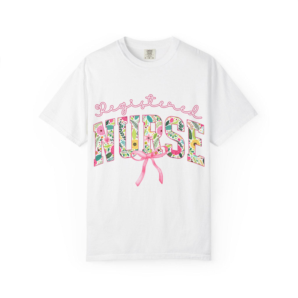 Registered Nurse T-Shirt | Floral Letters Nurses Tee