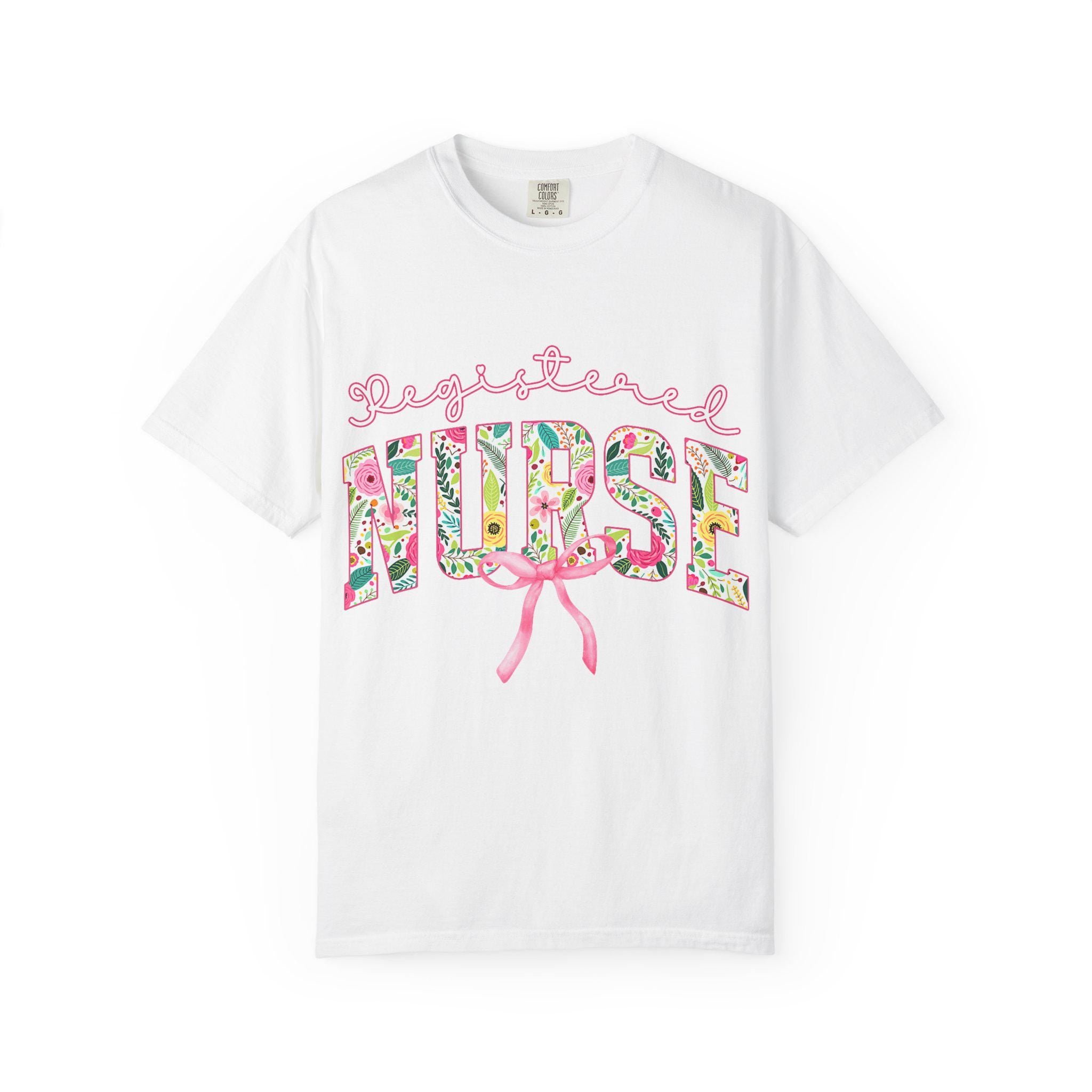 Registered Nurse T-Shirt | Floral Letters Nurses Tee
