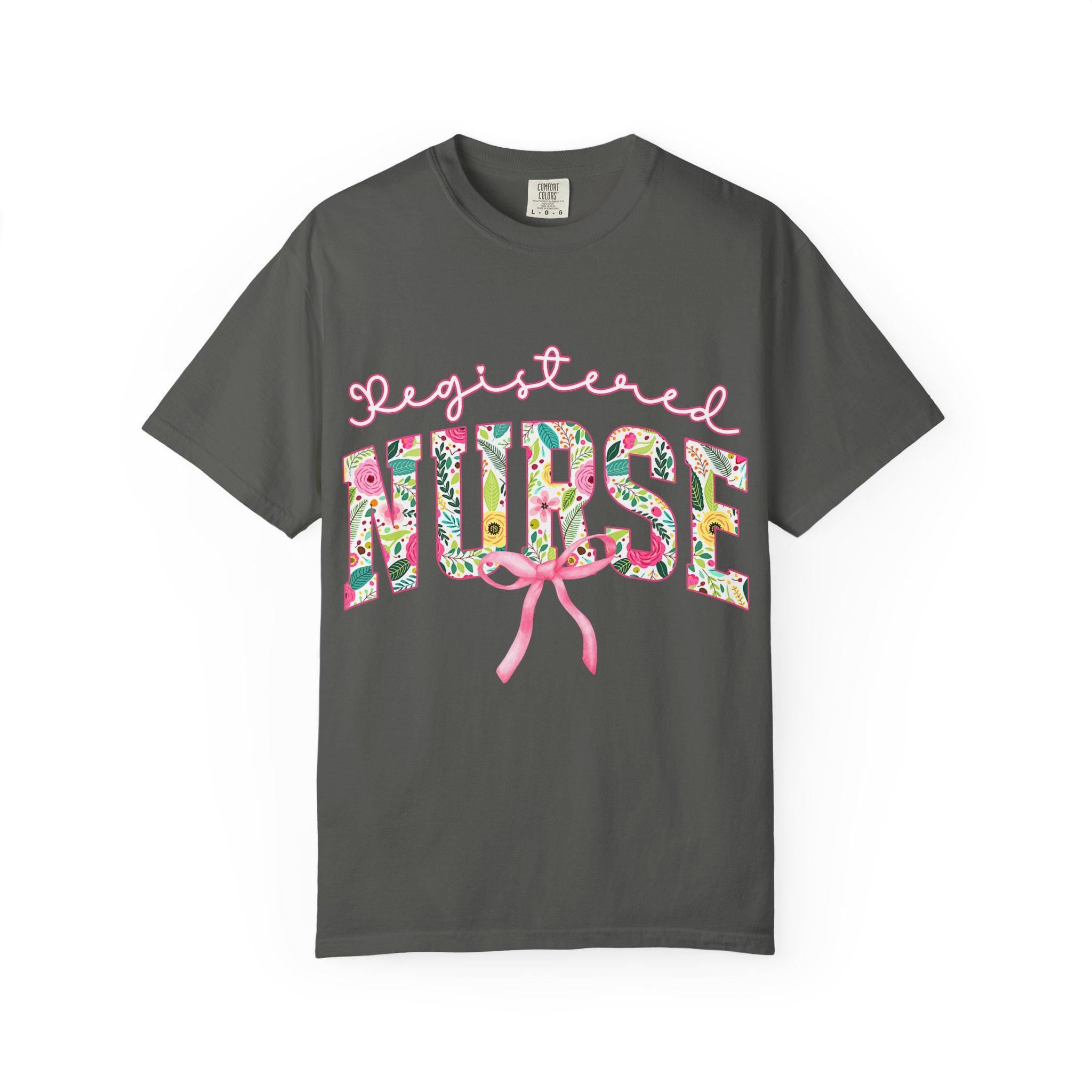 Registered Nurse T-Shirt | Floral Letters Nurses Tee