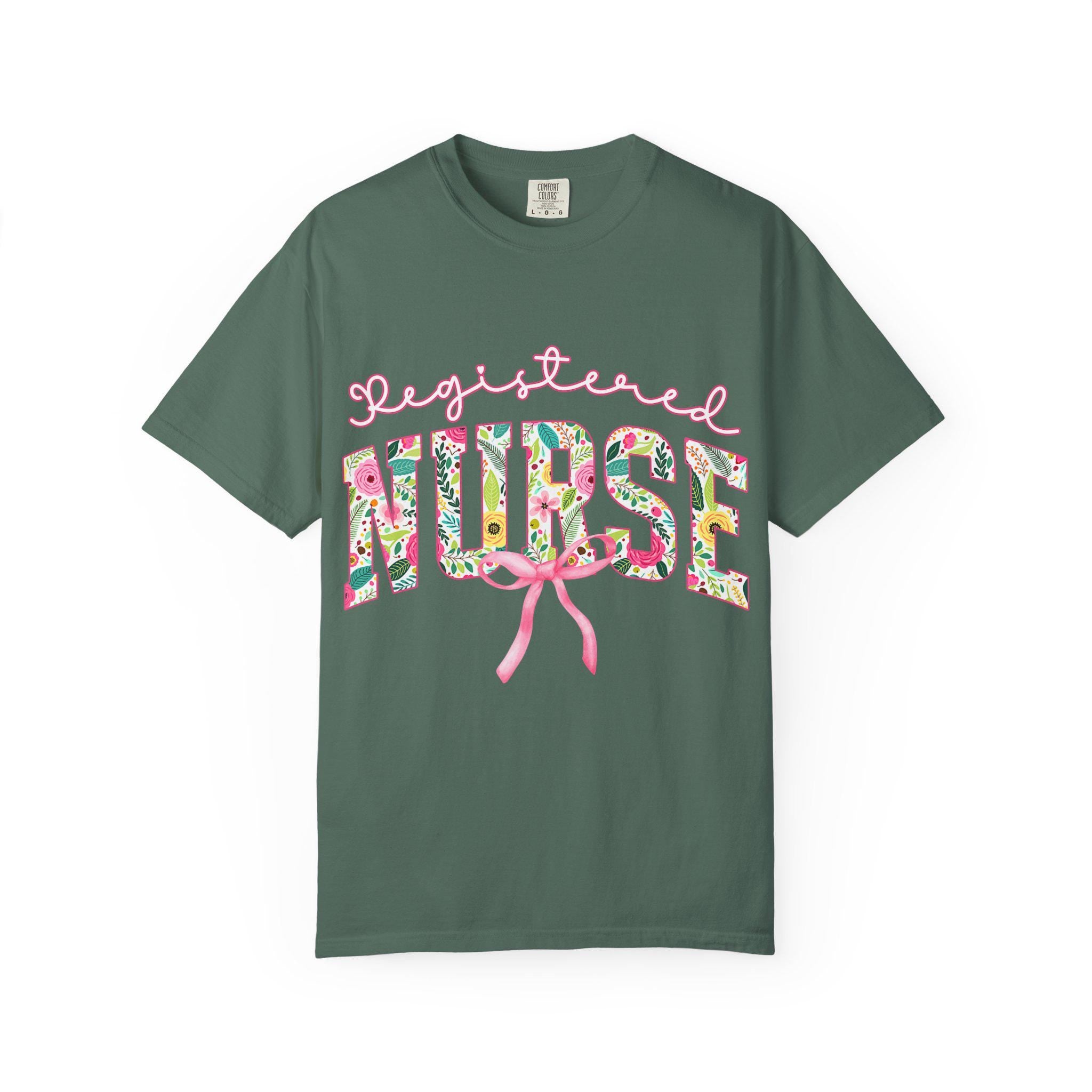 Registered Nurse T-Shirt | Floral Letters Nurses Tee