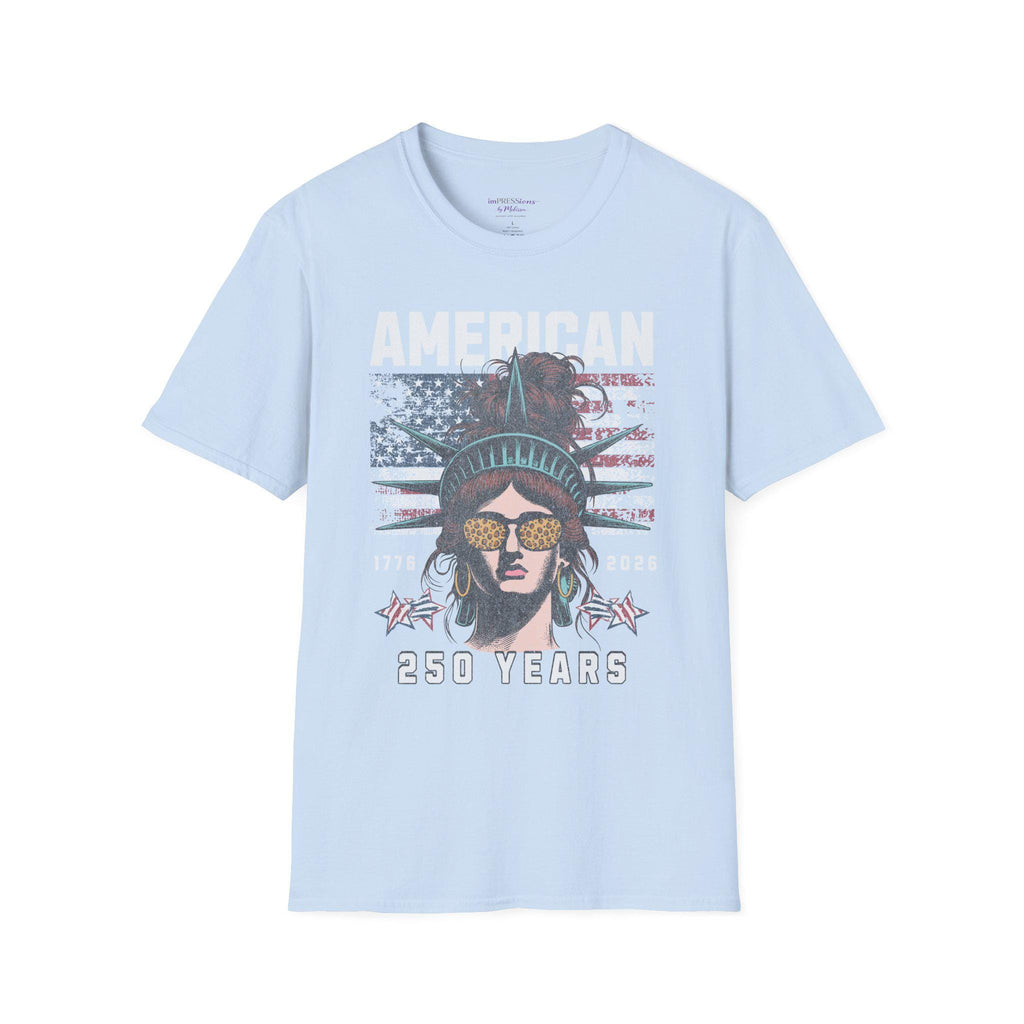 American 250 Years Statue of Liberty T-Shirt | Patriotic USA Flag Design