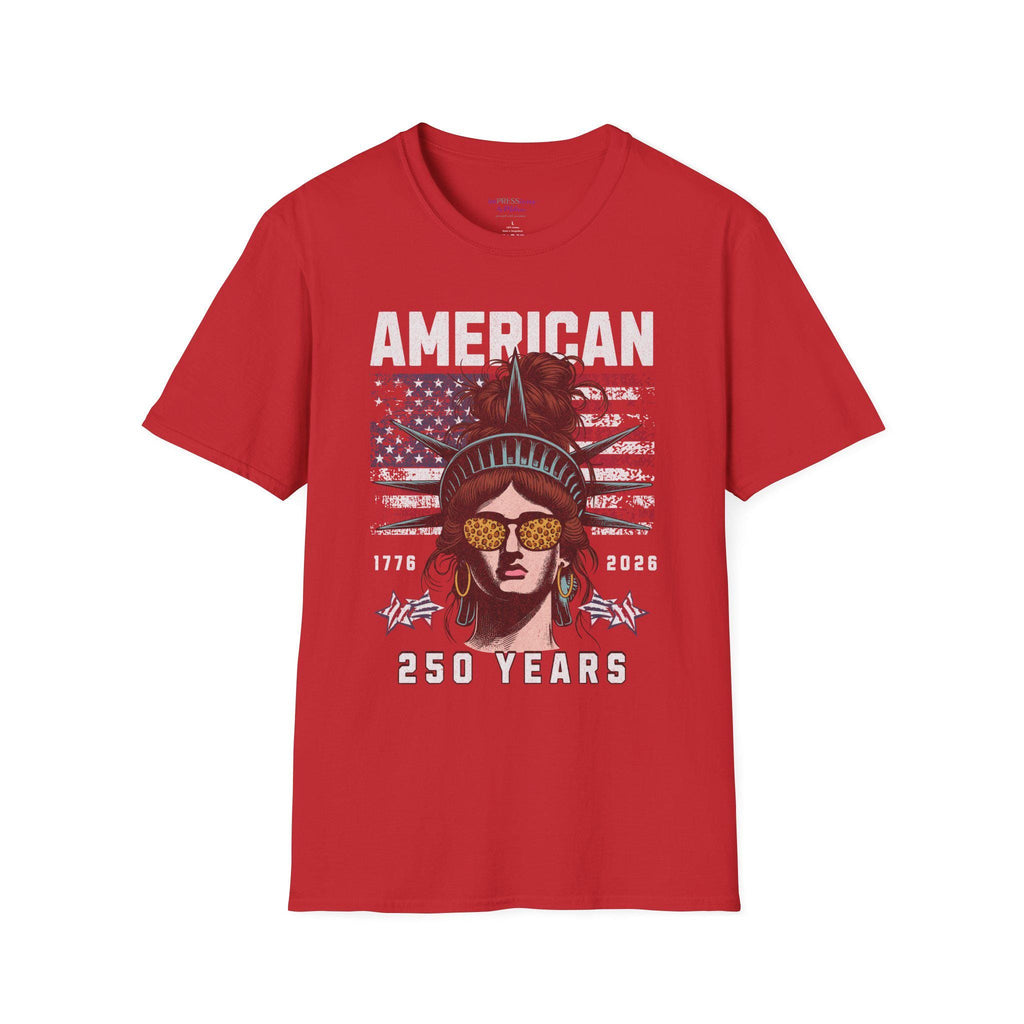 American 250 Years Statue of Liberty T-Shirt | Patriotic USA Flag Design