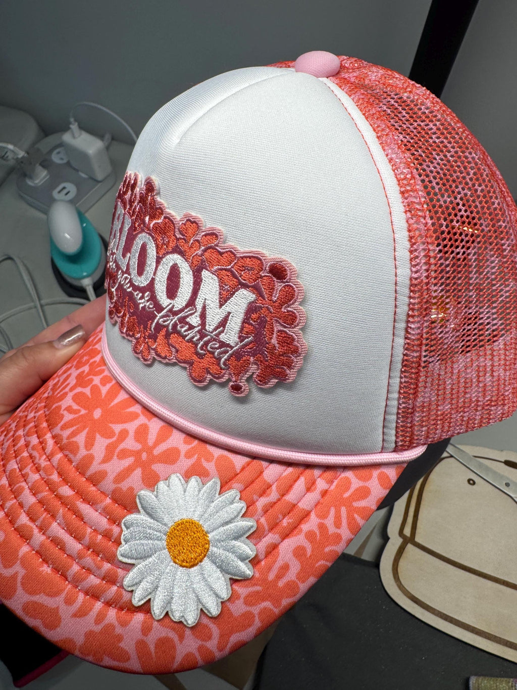 Bloom Where You Are Planted custom mesh trucker hat