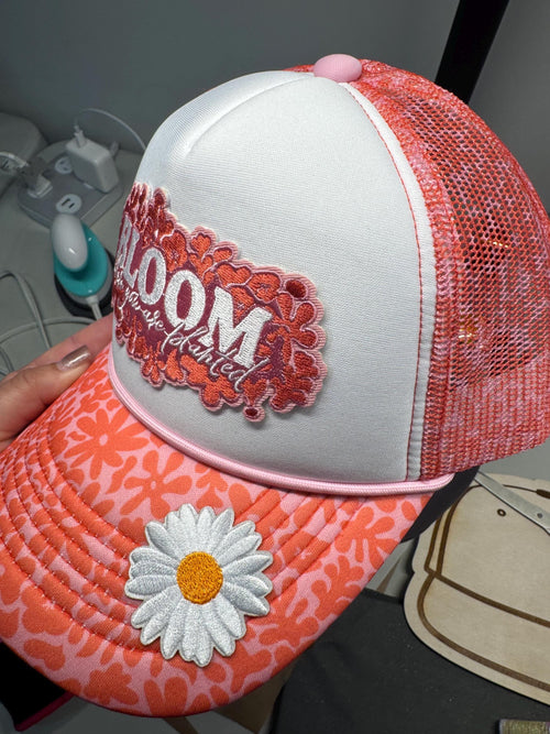 Bloom Where You Are Planted custom mesh trucker hat
