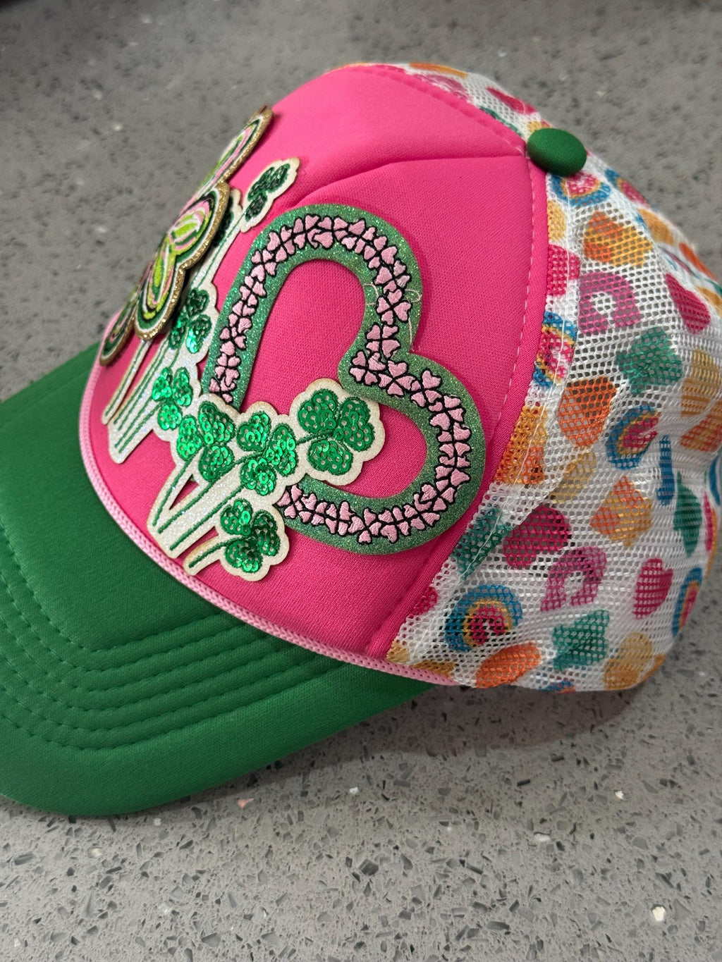 St Patrick’s day lucky charm trucker hat