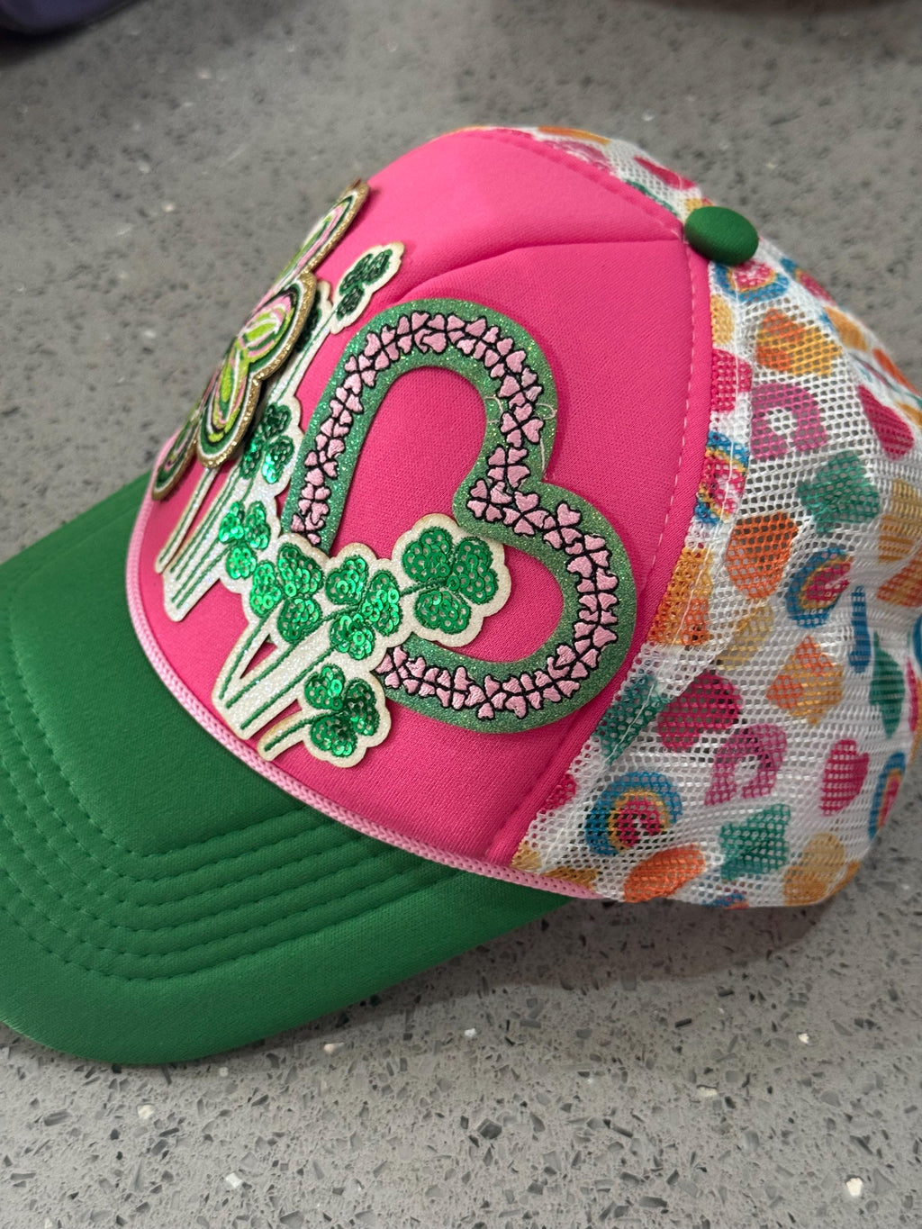 St Patrick’s day lucky charm trucker hat