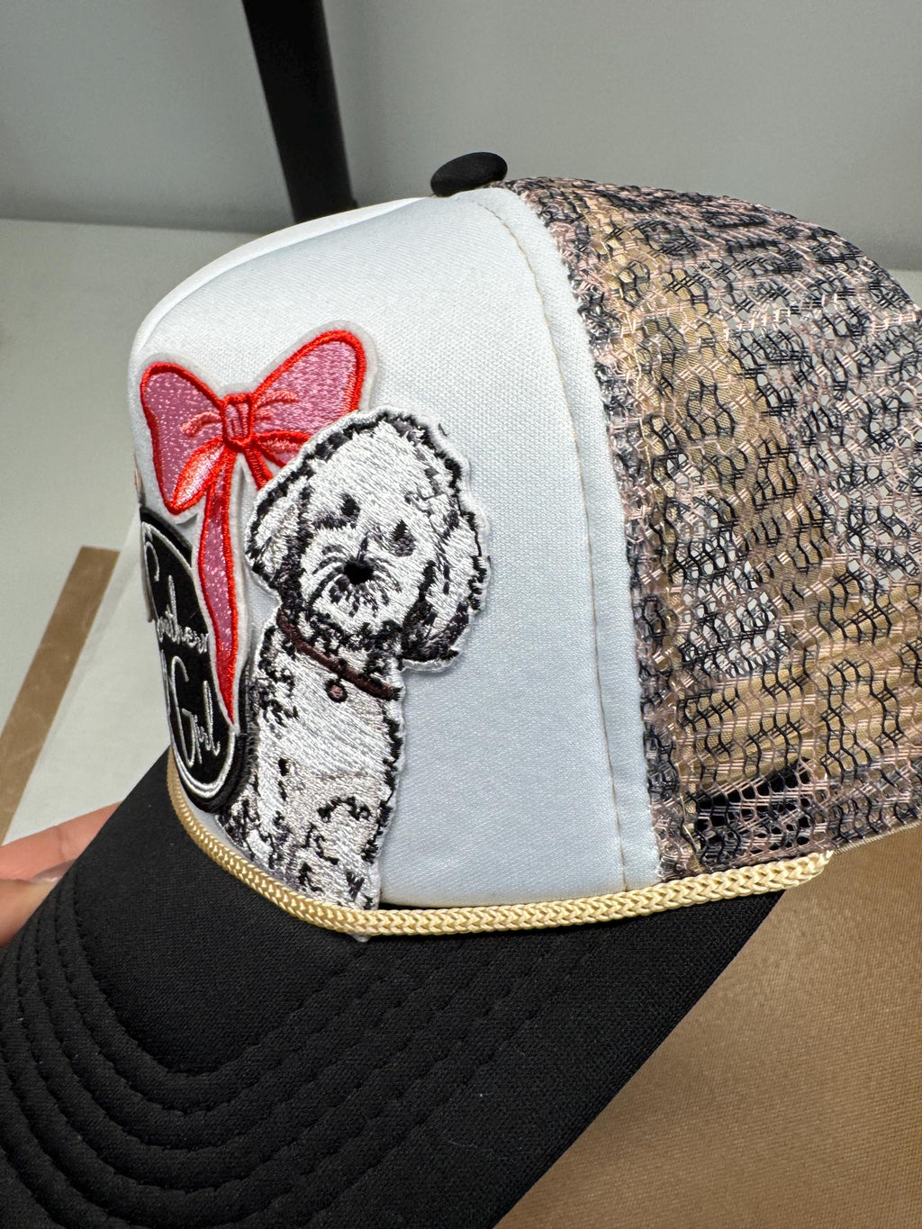 Southern Girl Trucker Hat: People Love Dogs Embroidery