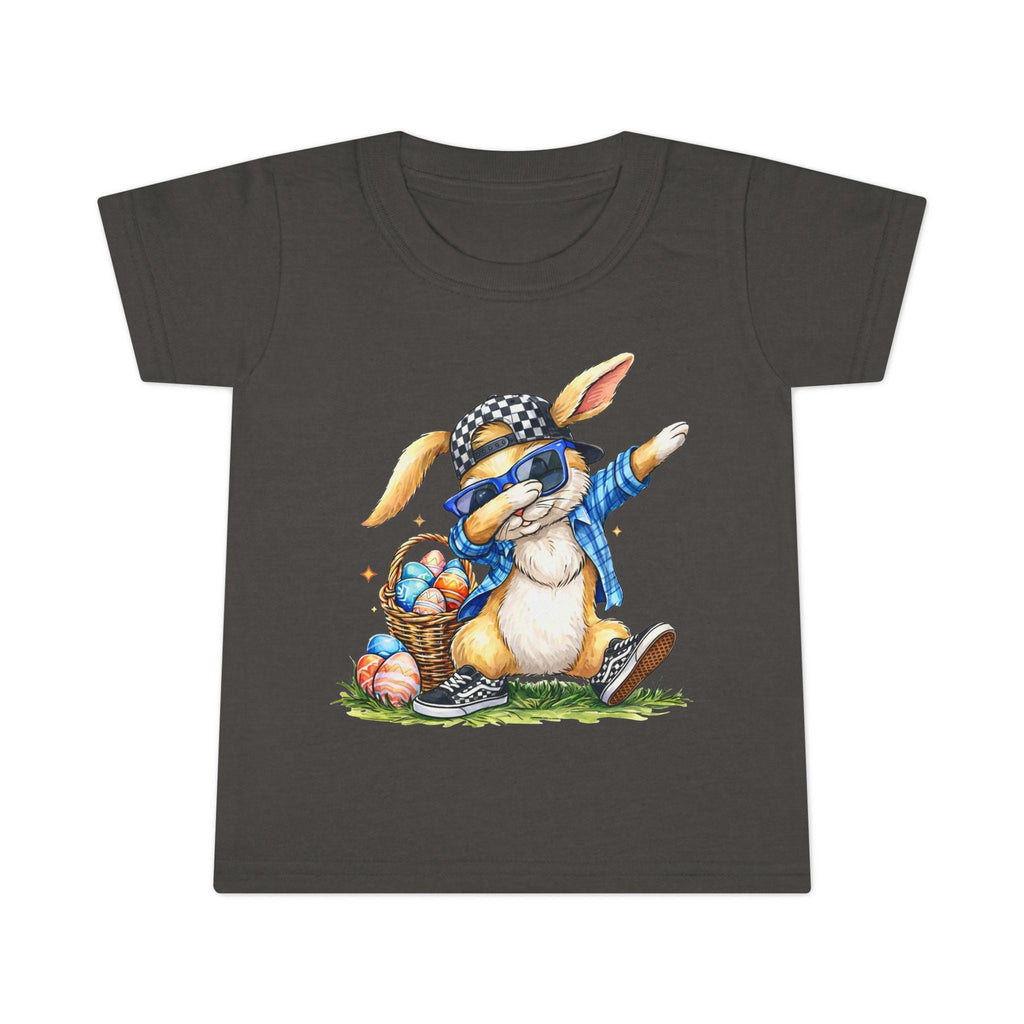 Dabbing Bunny with Easter Eggs Toddler T-shirt | Cute Bunny Shirt
