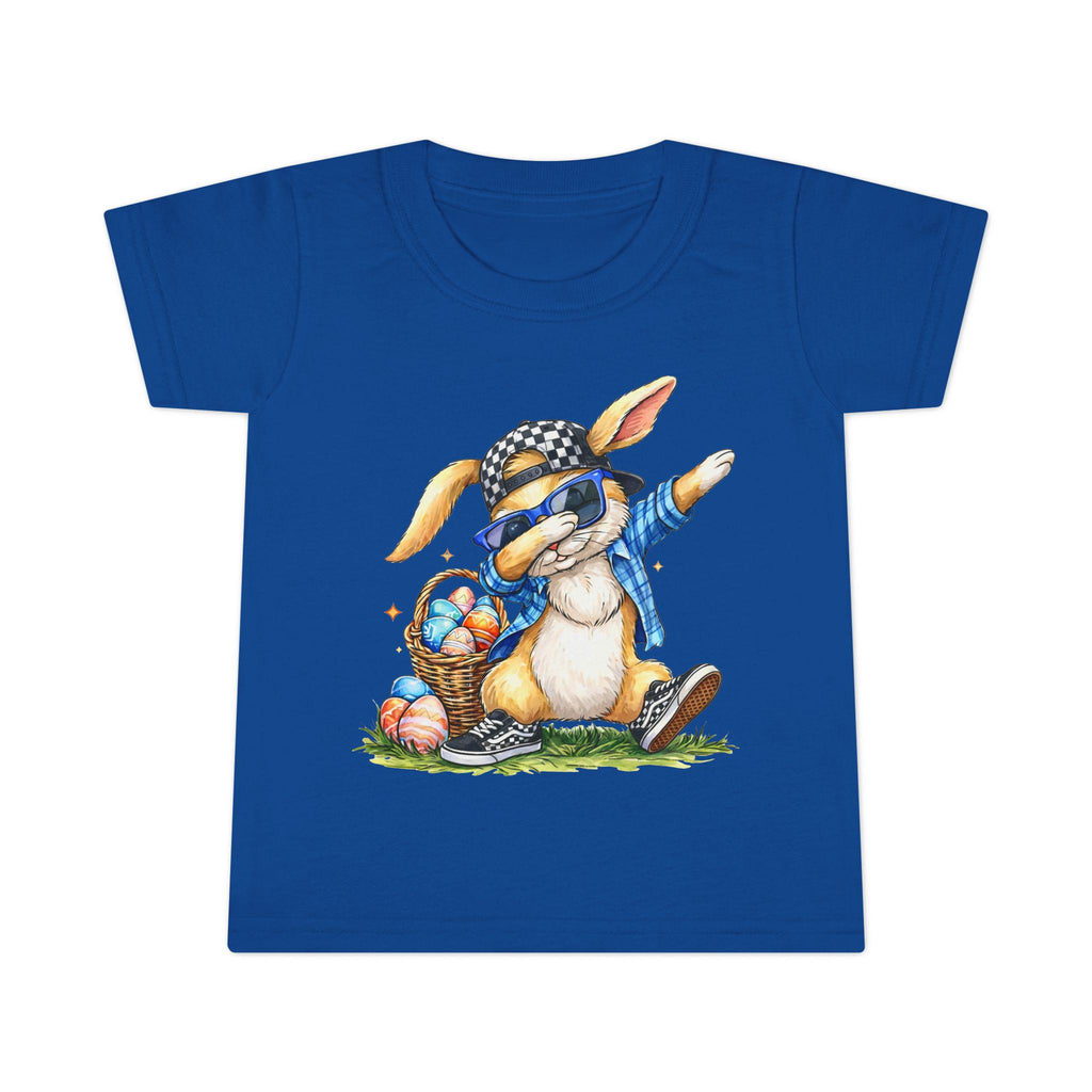 Dabbing Bunny with Easter Eggs Toddler T-shirt | Cute Bunny Shirt