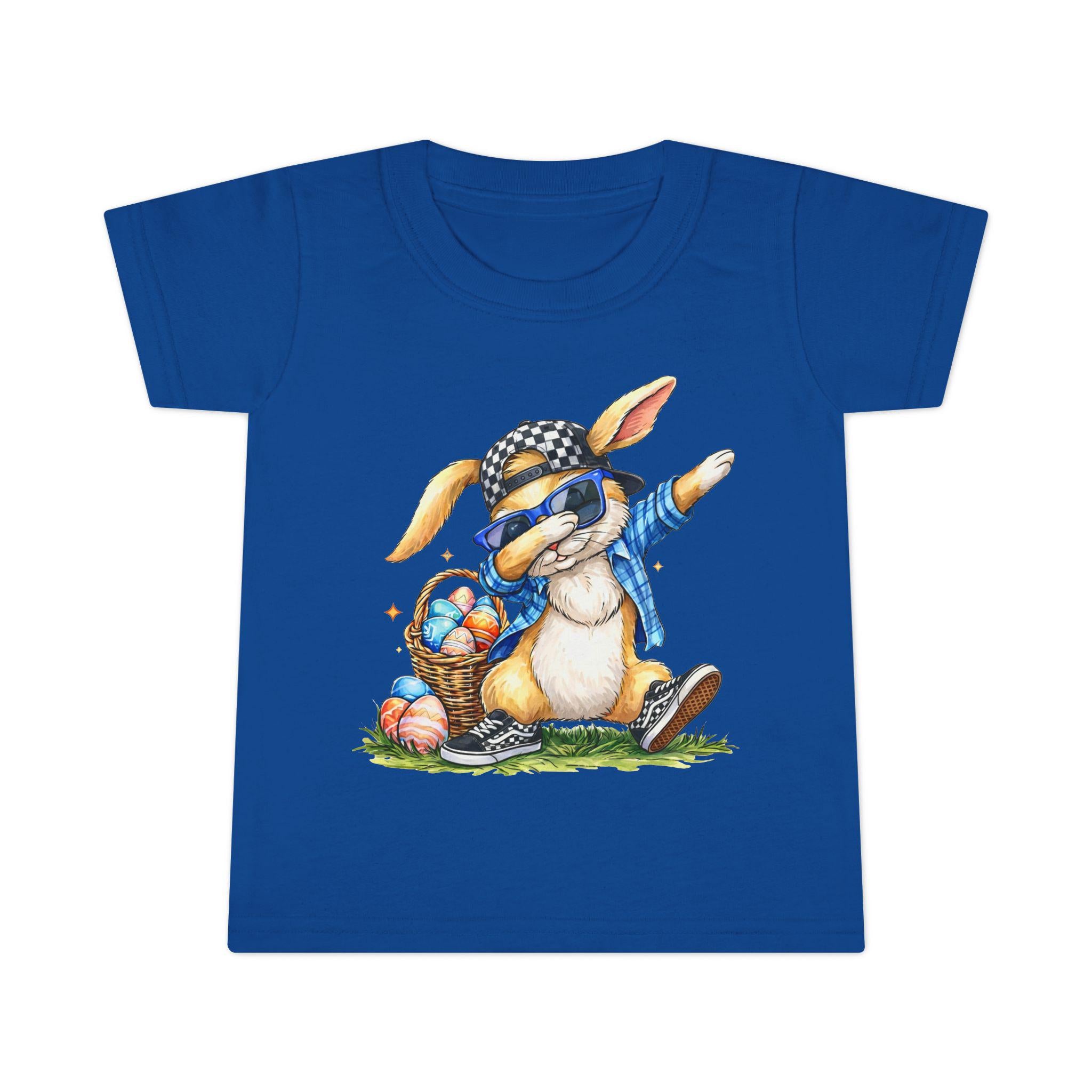 Dabbing Bunny with Easter Eggs Toddler T-shirt | Cute Bunny Shirt