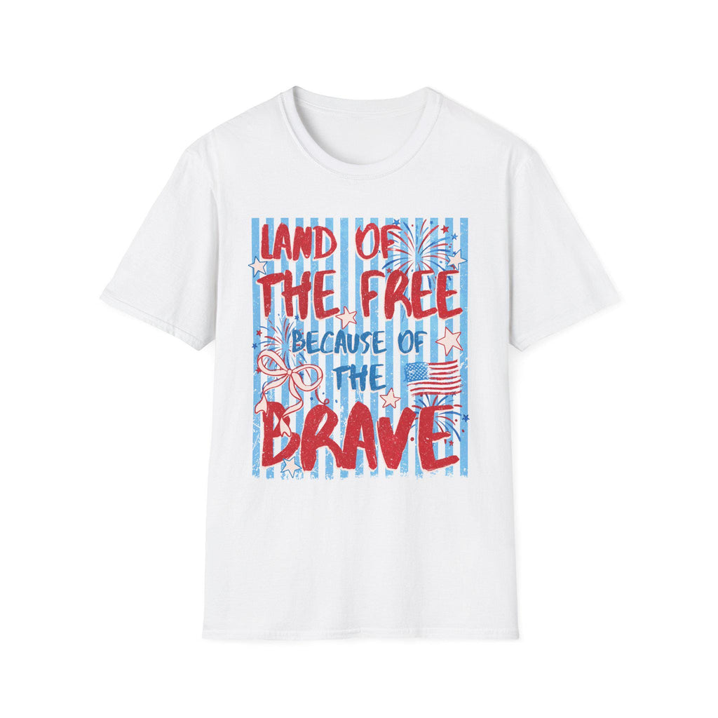 Land of the Free Because of the Brave T-Shirt | Patriotic American Flag