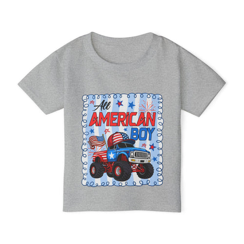 All American Boy Monster Truck Toddler T-shirt | Patriotic USA Stars Stripes