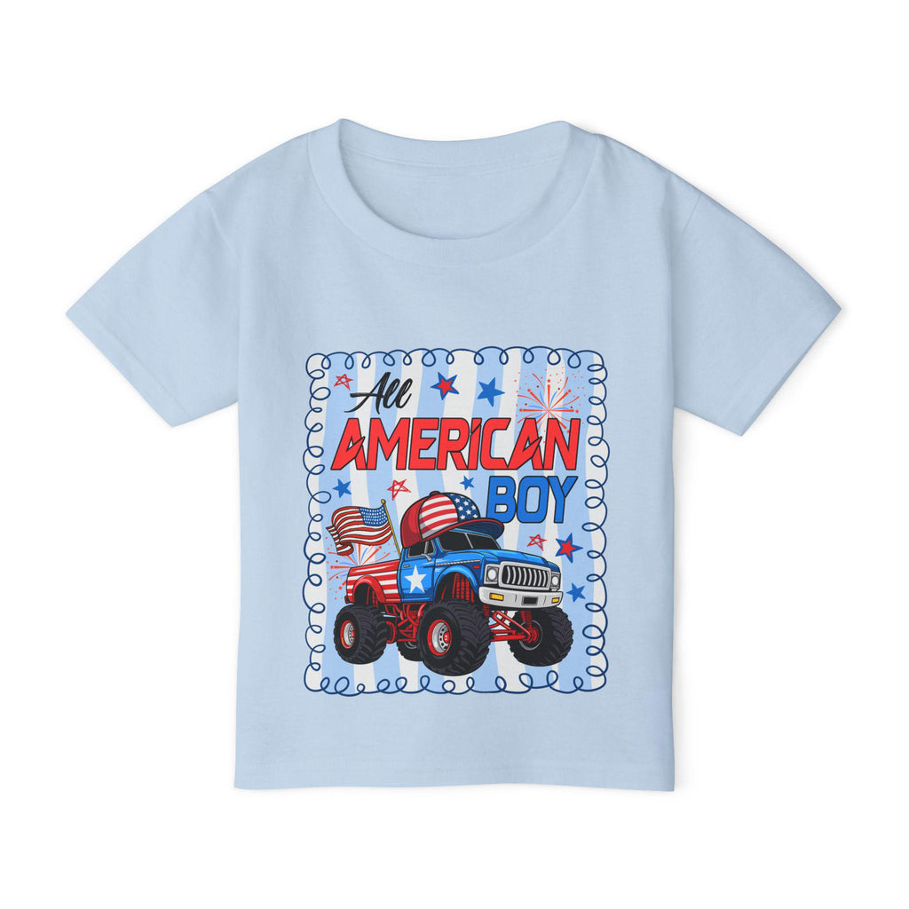 All American Boy Monster Truck Toddler T-shirt | Patriotic USA Stars Stripes