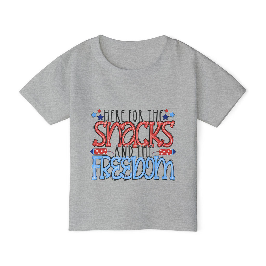 Here for the Snacks and the Freedom Toddler T-shirt | Patriotic 4th of July Kids Tee