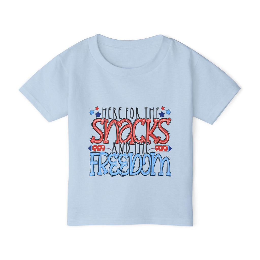 Here for the Snacks and the Freedom Toddler T-shirt | Patriotic 4th of July Kids Tee