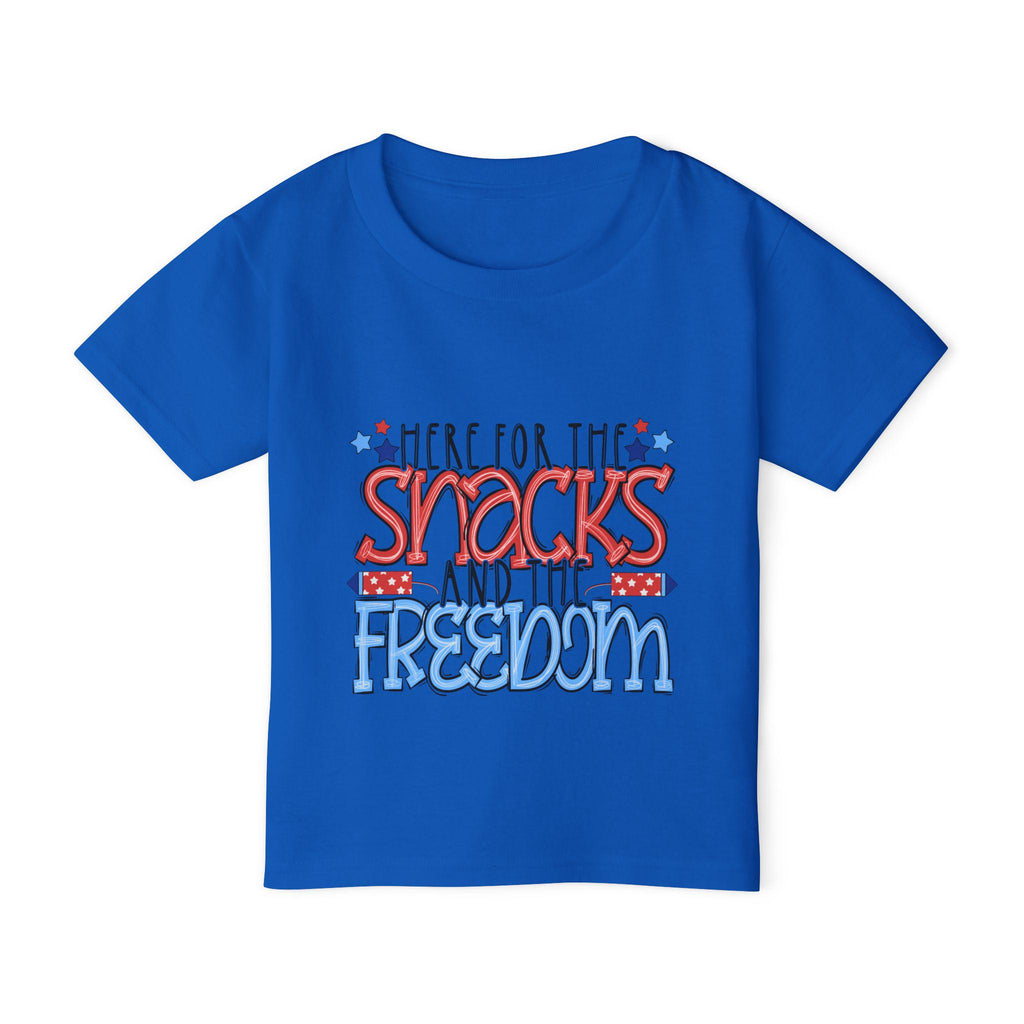 Here for the Snacks and the Freedom Toddler T-shirt | Patriotic 4th of July Kids Tee