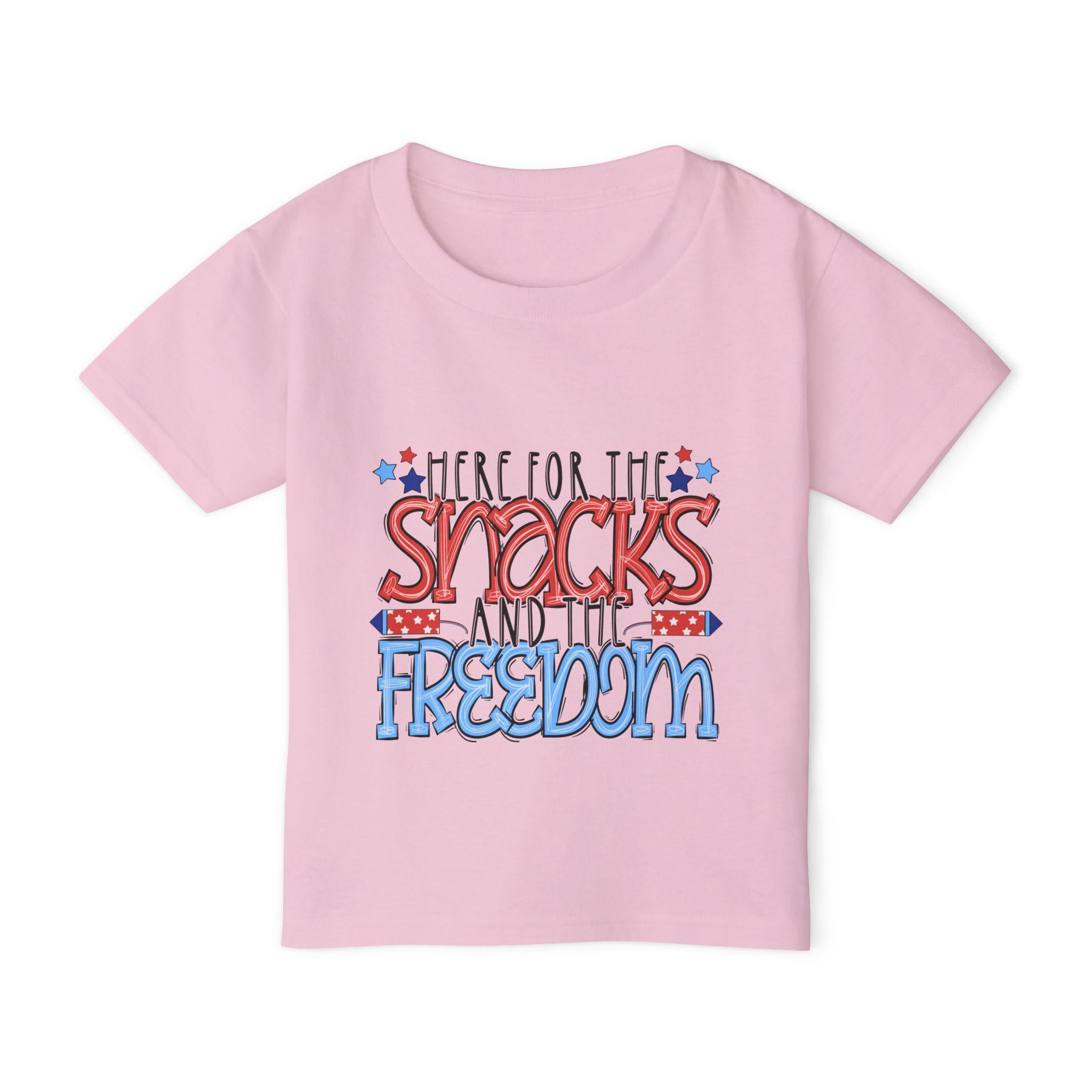 Here for the Snacks and the Freedom Toddler T-shirt | Patriotic 4th of July Kids Tee