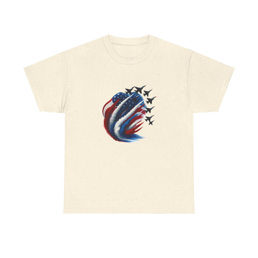 American Flag Jet Formation T-Shirt | Patriotic Military Airshow Tee