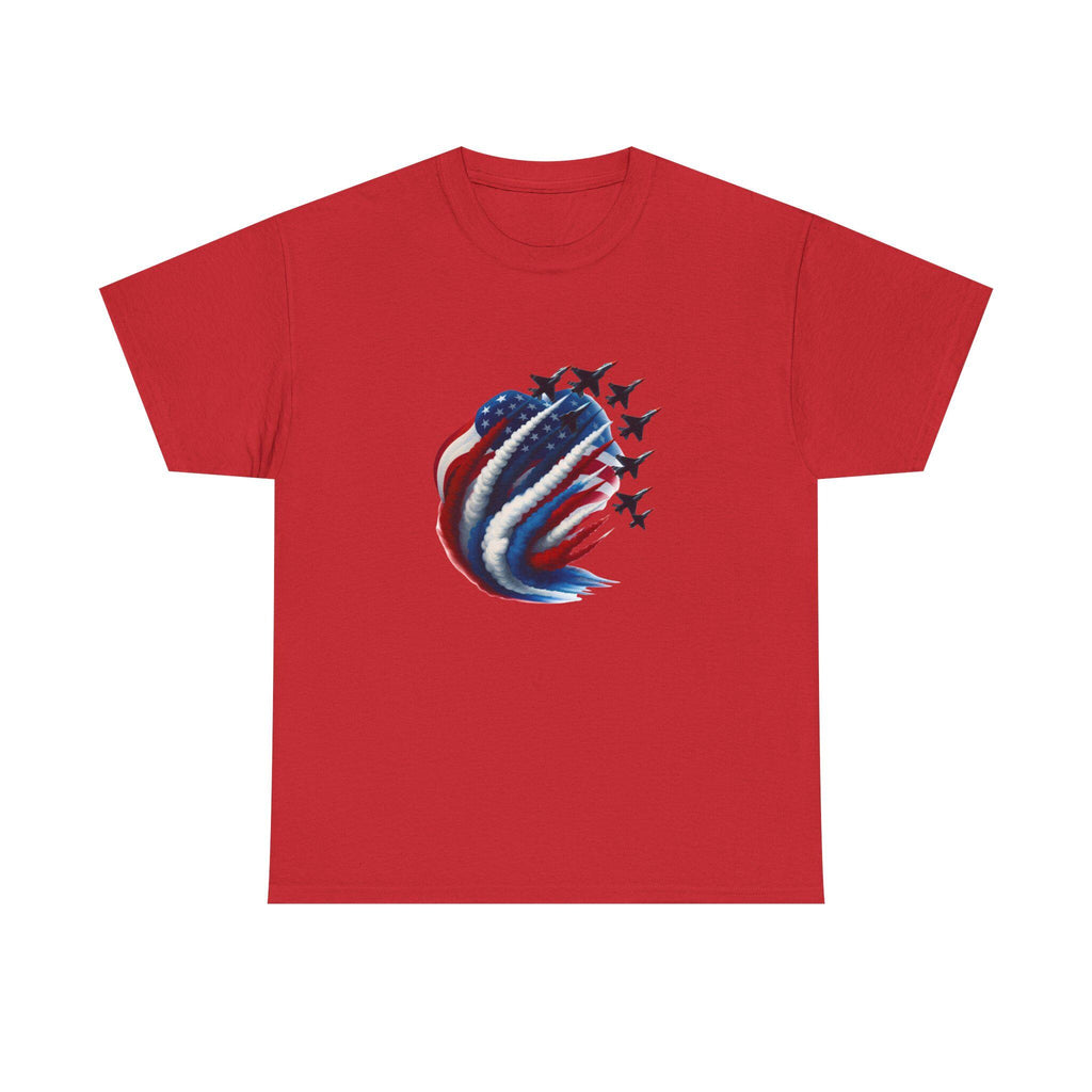 American Flag Jet Formation T-Shirt | Patriotic Military Airshow Tee