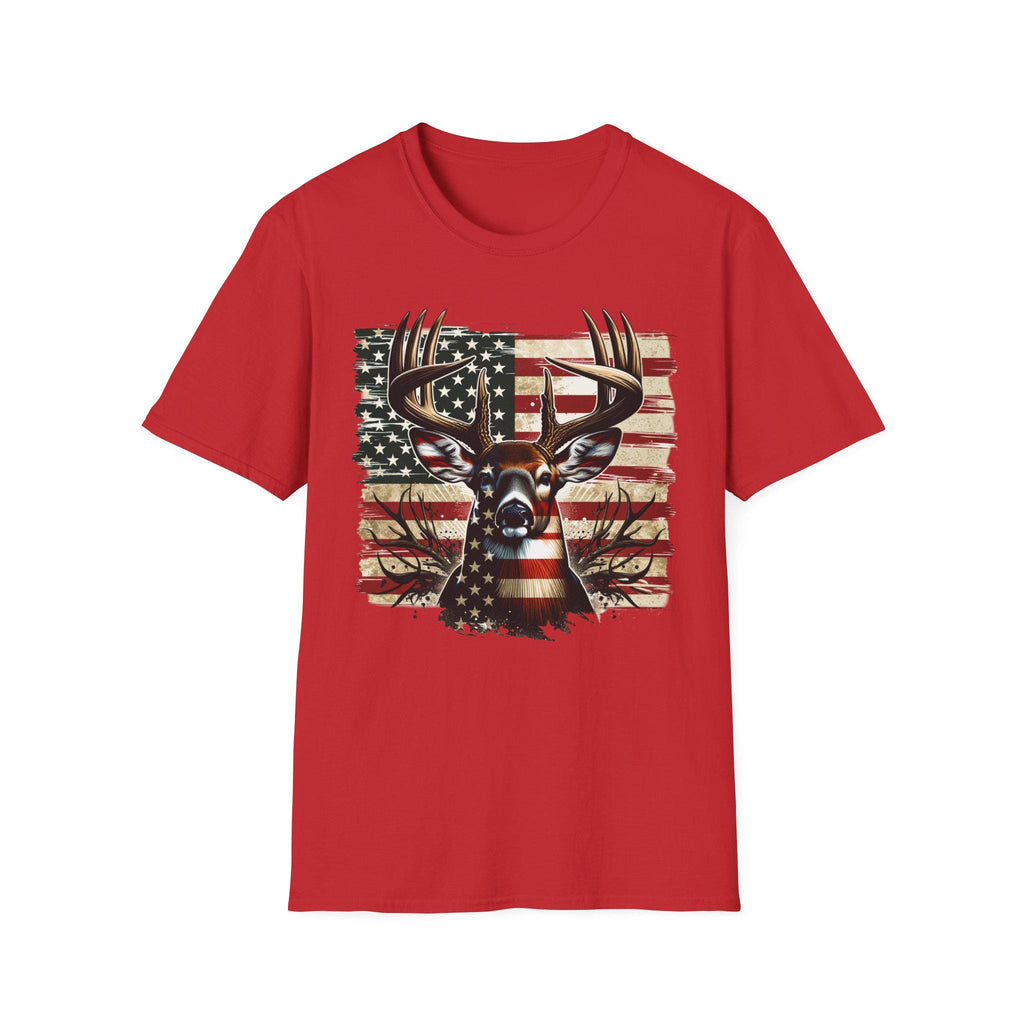 Patriotic Deer Buck T-Shirt | American Flag Deer Head Tee