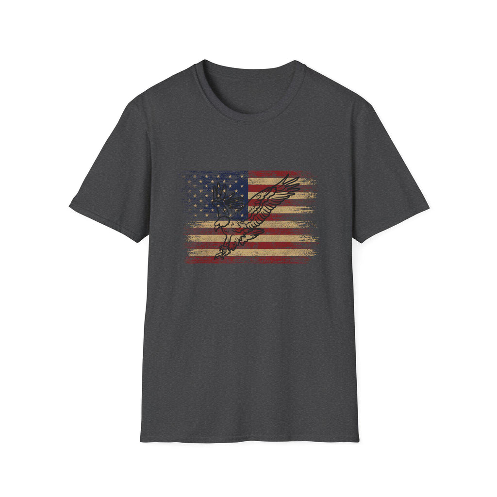 Distressed American Flag with Guitar T-Shirt | Vintage Music USA Tee