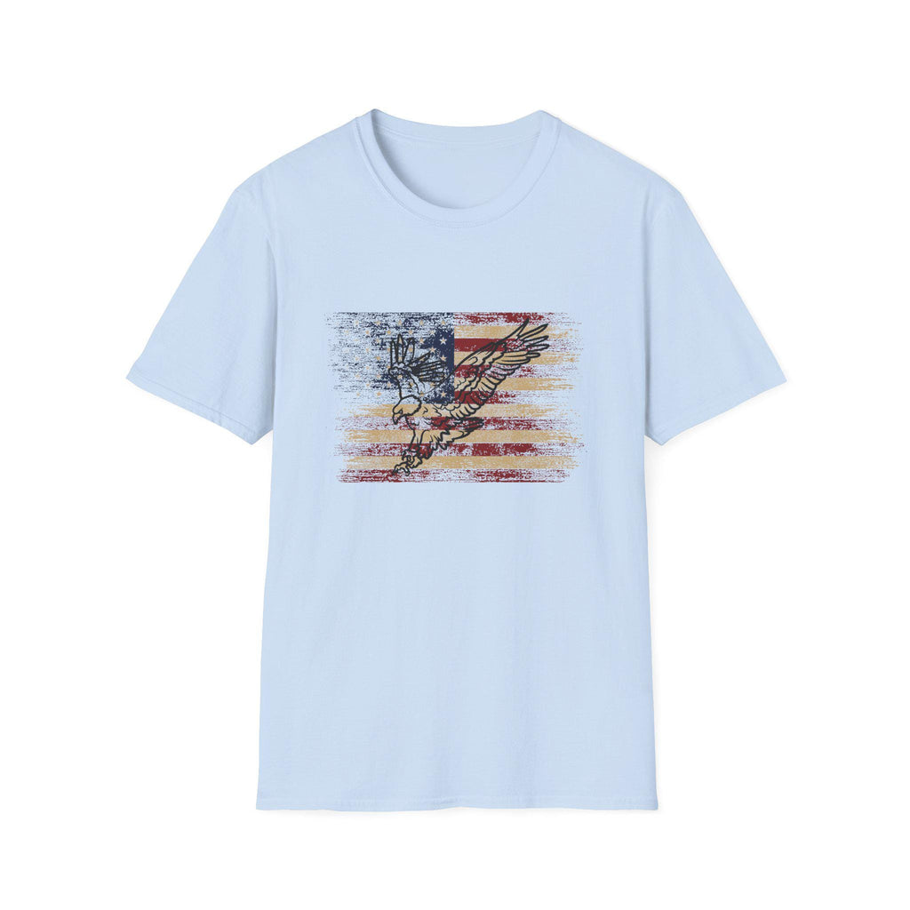 Distressed American Flag with Guitar T-Shirt | Vintage Music USA Tee