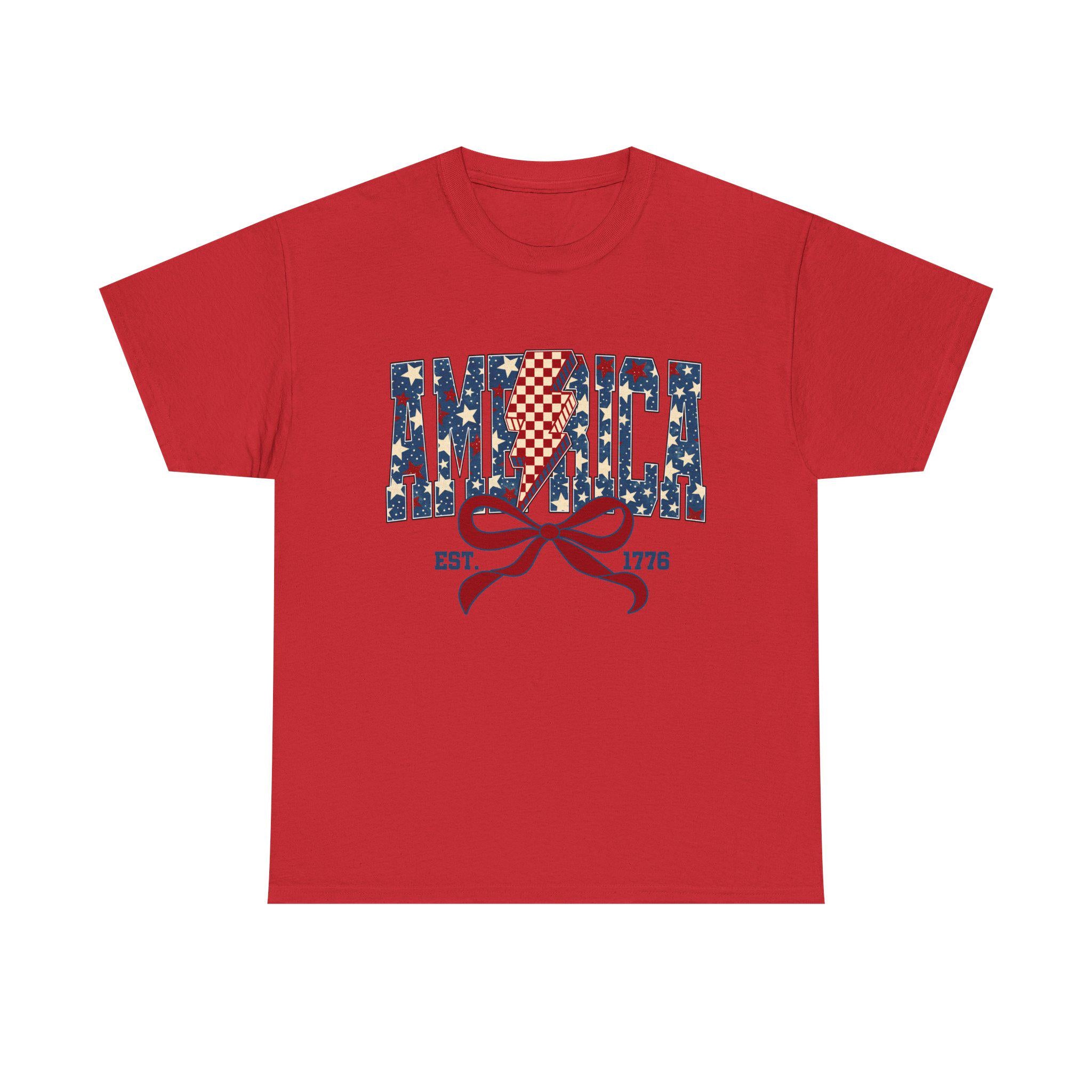 America flag ribbon Tee | EST. 1776 Patriotic shirt