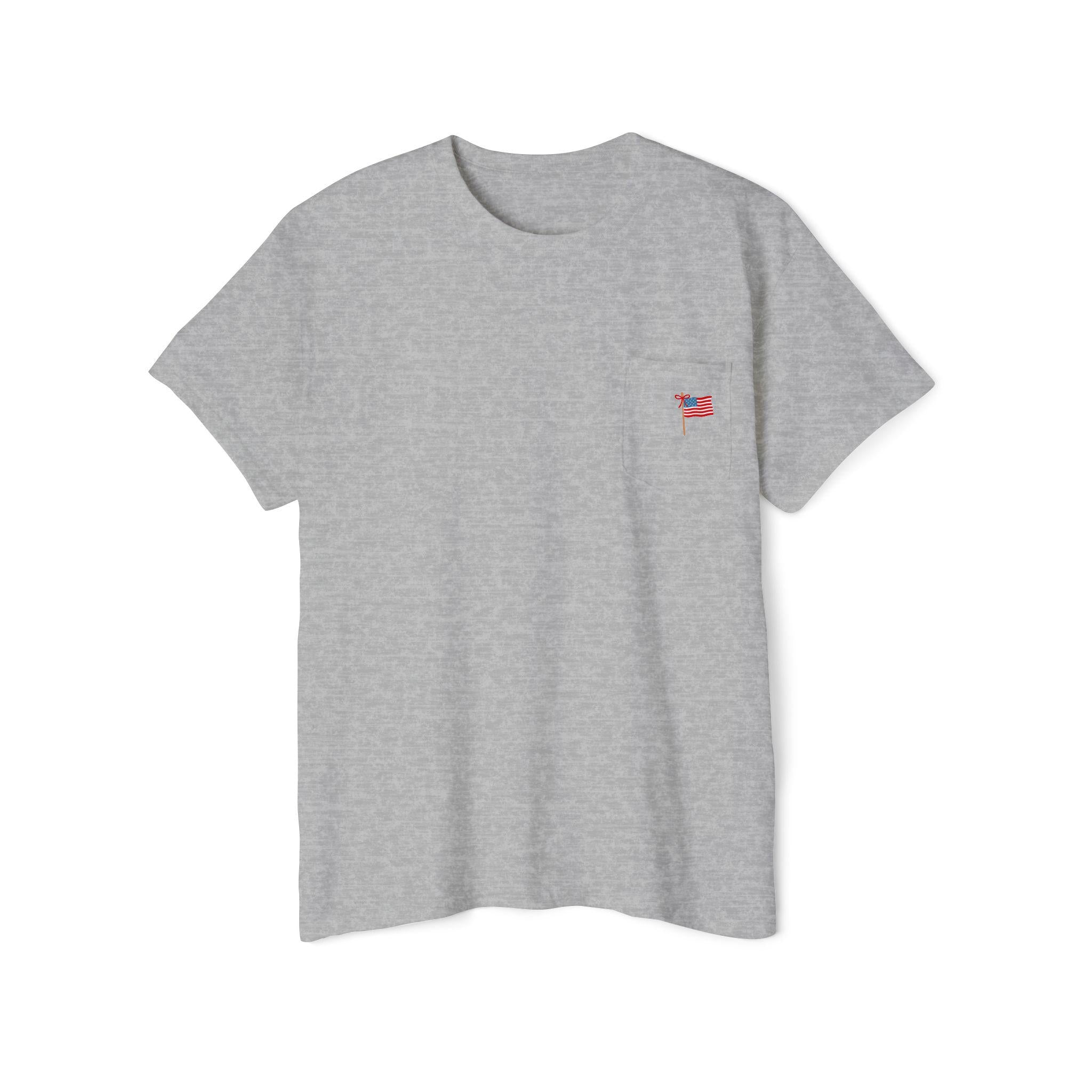 God Bless The USA Pocket Tee | Patriotic Flag Fourth of July Shirt