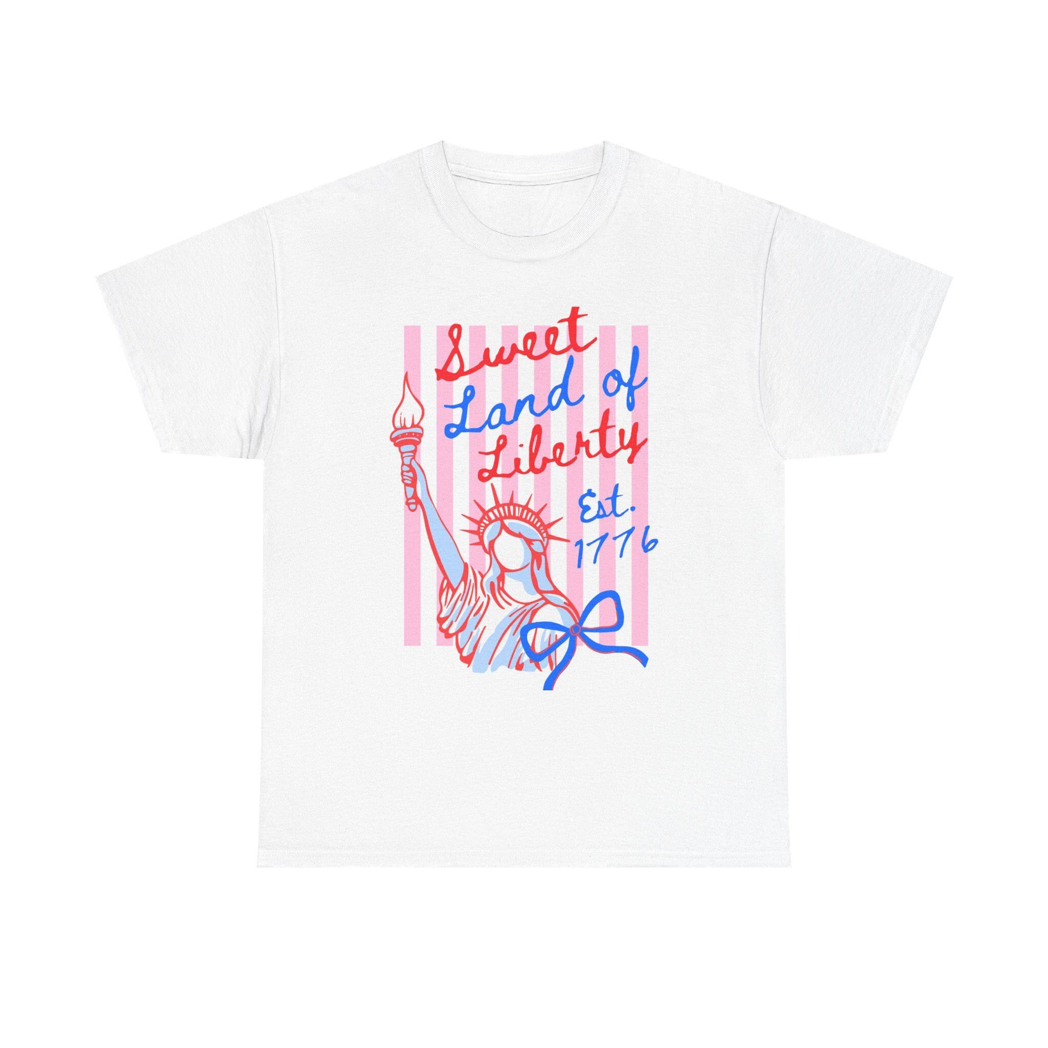 Sweet Land of Liberty T-Shirt | Sketch Statue Patriotic Tee