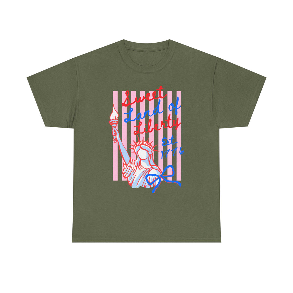 Sweet Land of Liberty T-Shirt | Sketch Statue Patriotic Tee