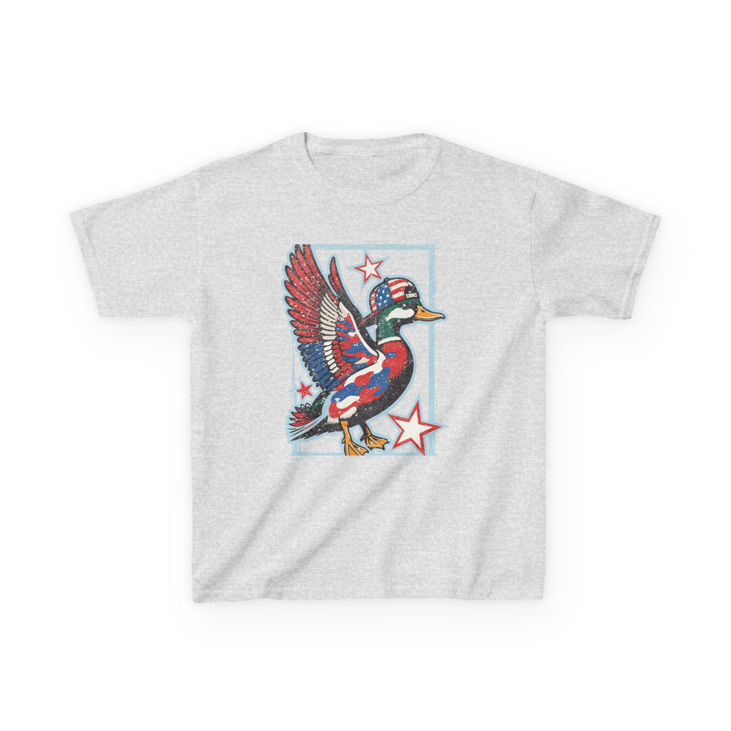 Patriotic Mallard Duck Kids Tee | Red White Blue Duck, Stars