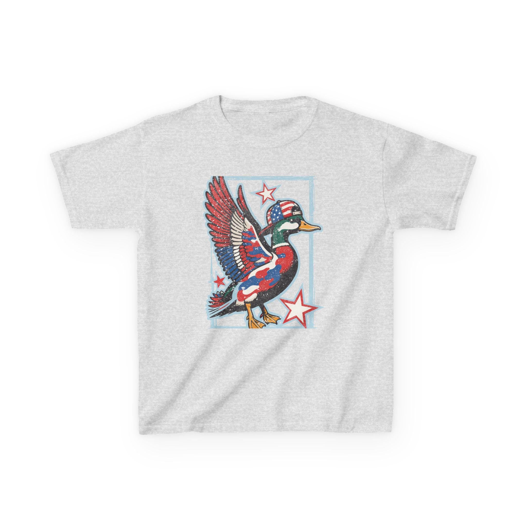 Patriotic Mallard Duck Kids Tee | Red White Blue Duck, Stars