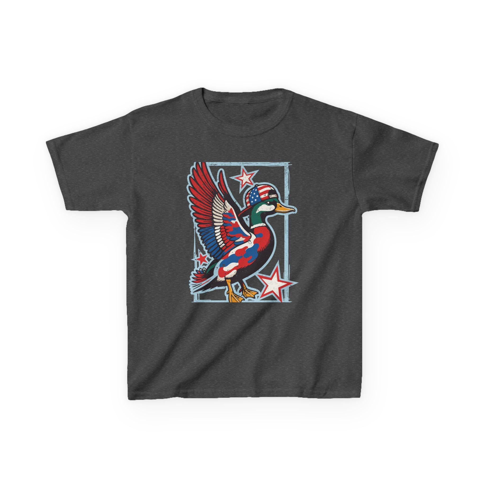 Patriotic Mallard Duck Kids Tee | Red White Blue Duck, Stars