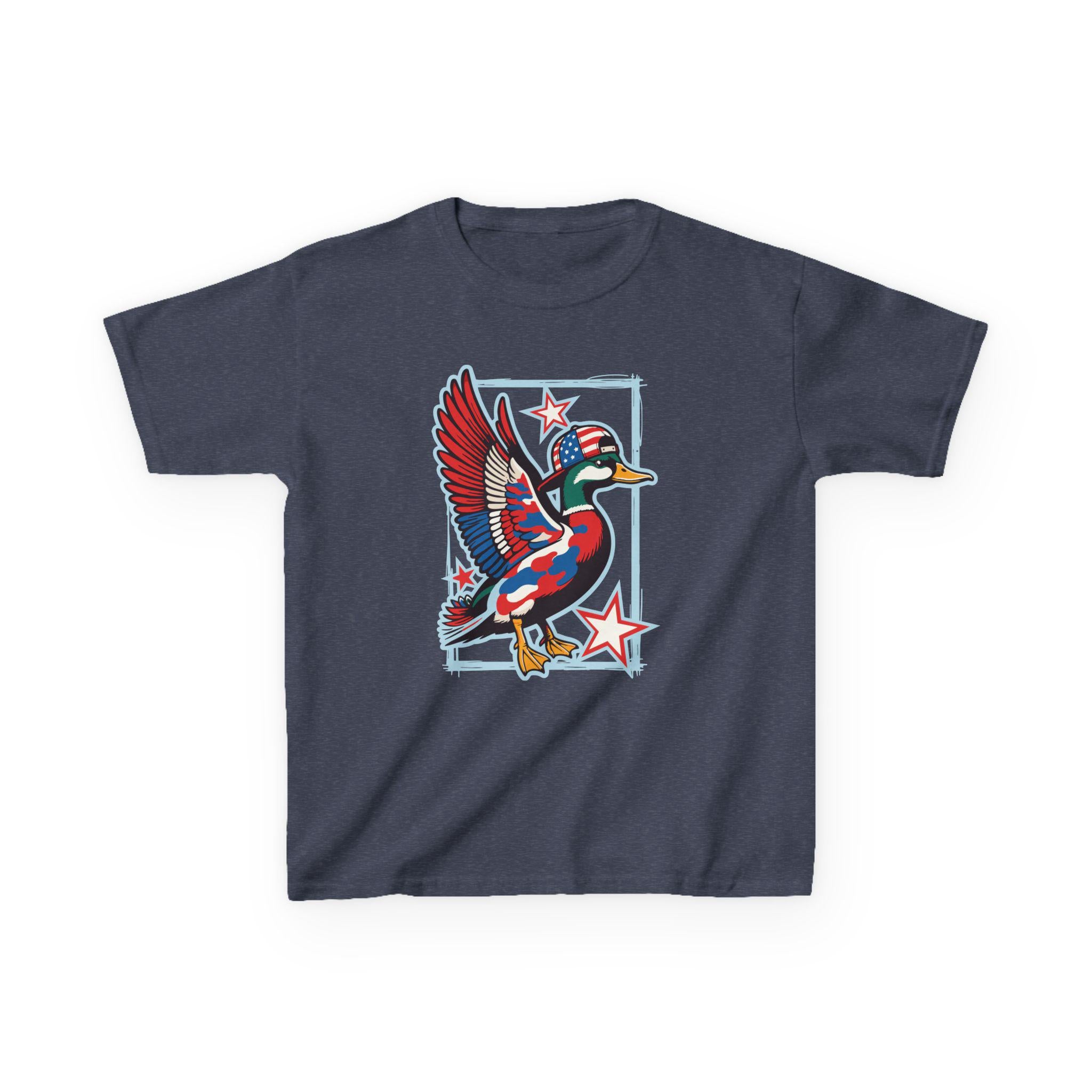 Patriotic Mallard Duck Kids Tee | American Flag Duck, Stars and Stripes