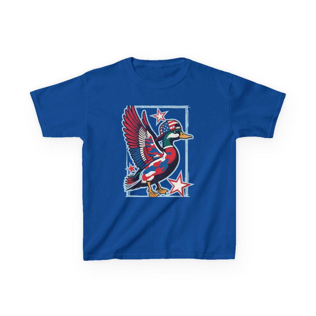 Patriotic Mallard Duck Kids Tee | Red White Blue Duck, Stars