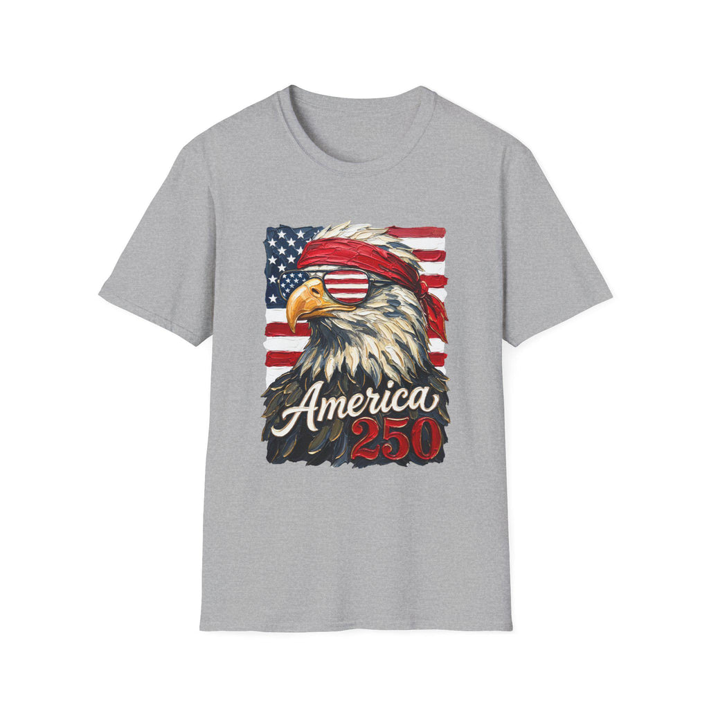 Patriotic Bald Eagle America 250 T-Shirt | American Flag Graphic