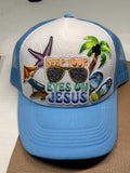Keep Your Eyes on Jesus Beach Hat
