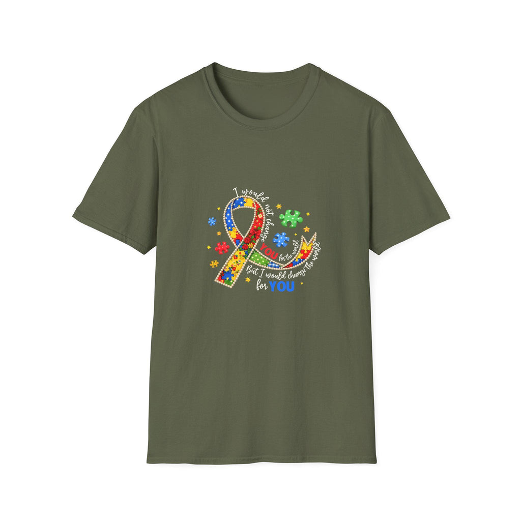 Autism Awareness Puzzle Ribbon T-Shirt | Colorful Support Design