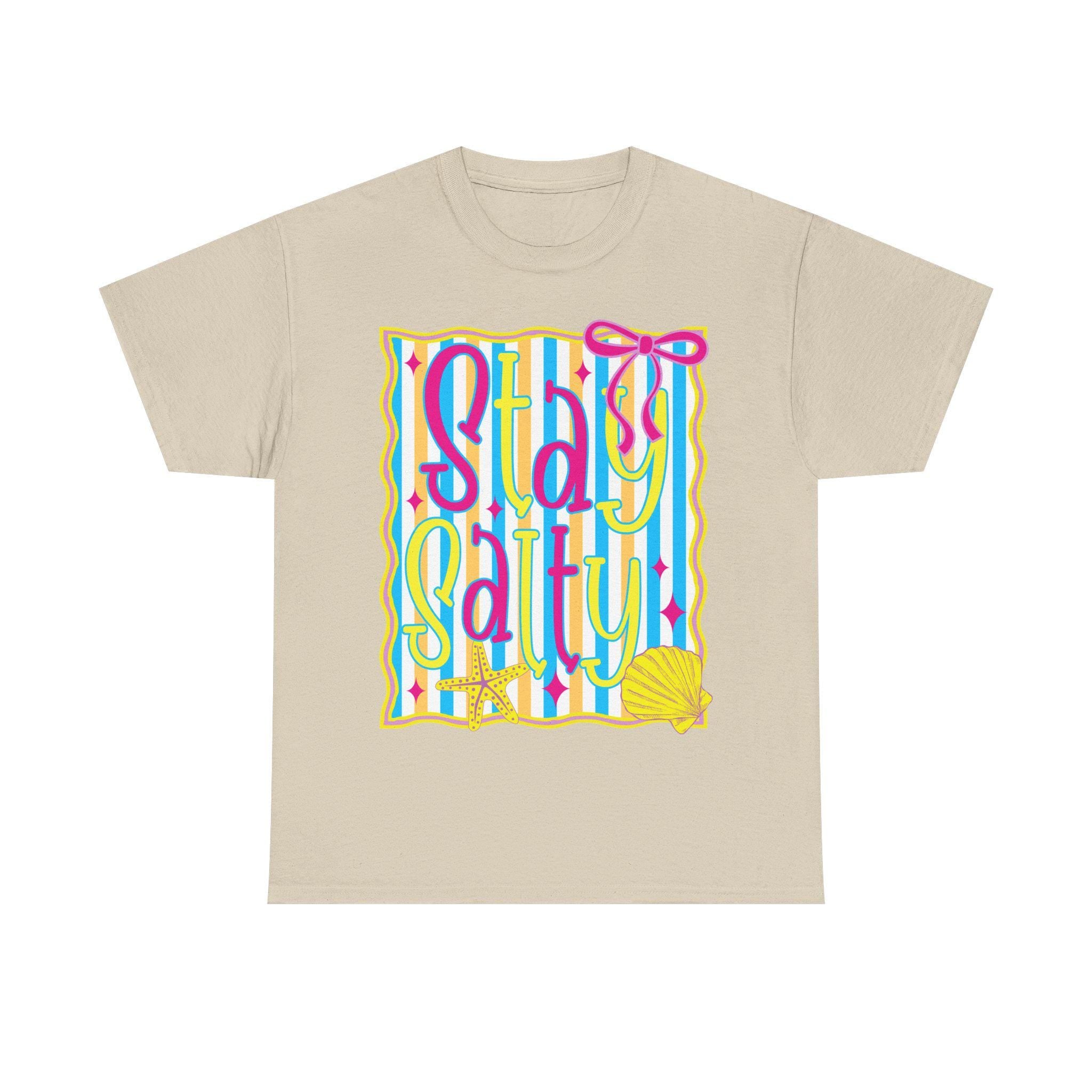Stay Salty tee | beach shell striped summer design