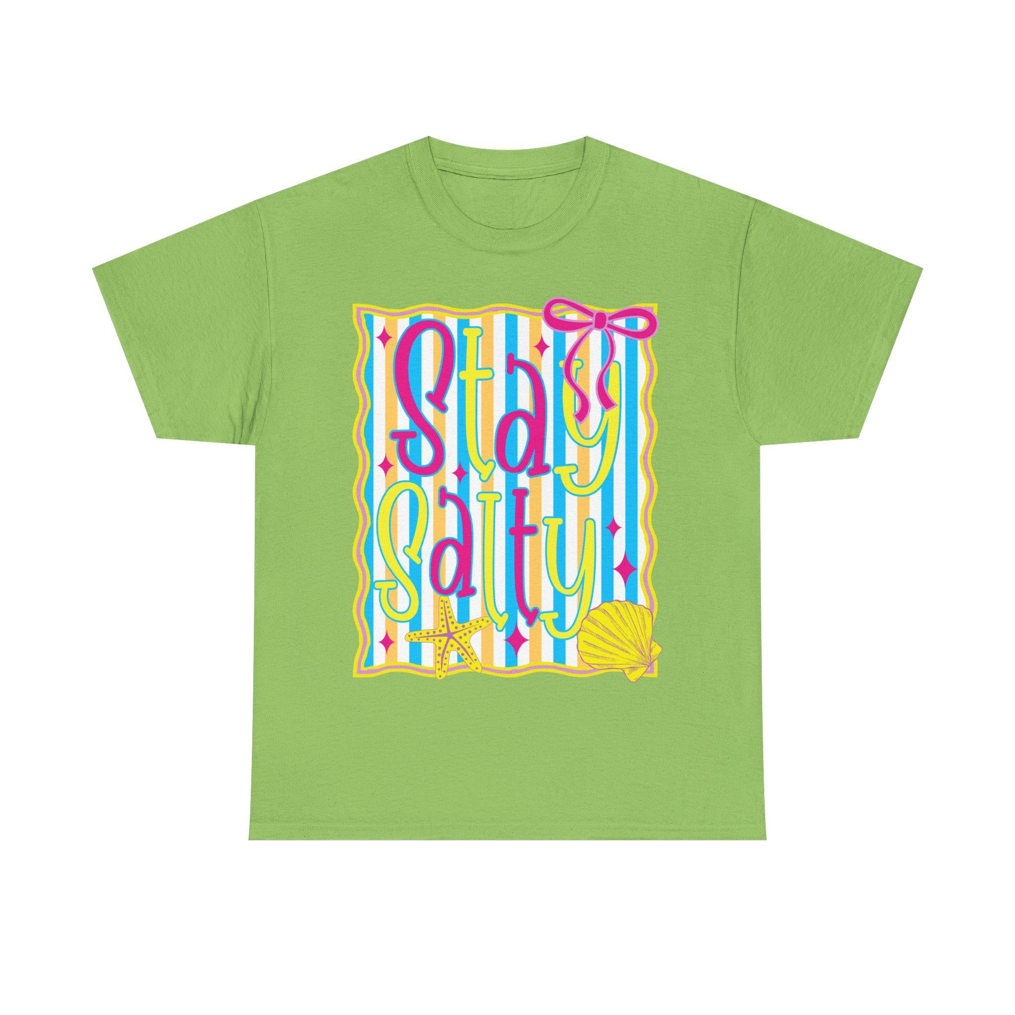 Stay Salty tee | beach shell striped summer design