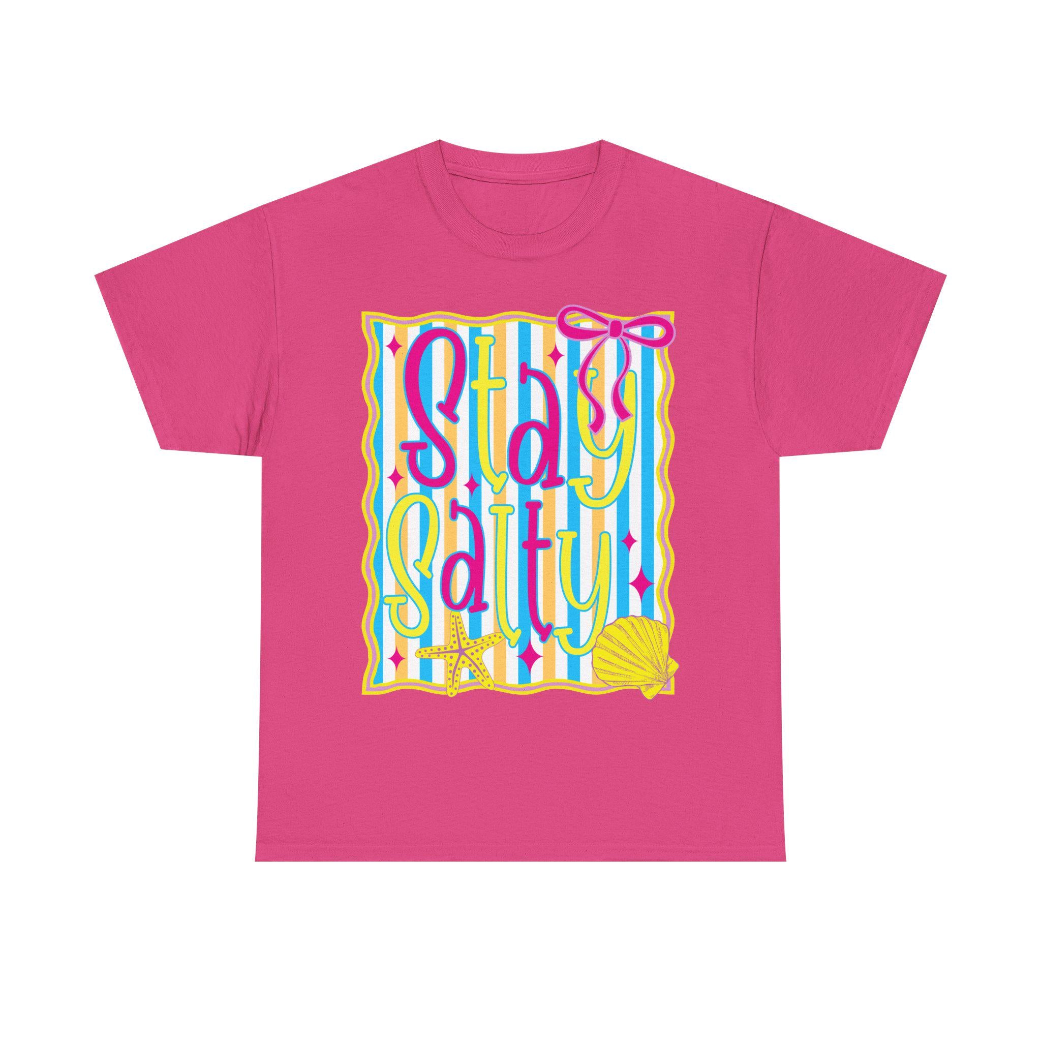 Stay Salty tee | beach shell striped summer design