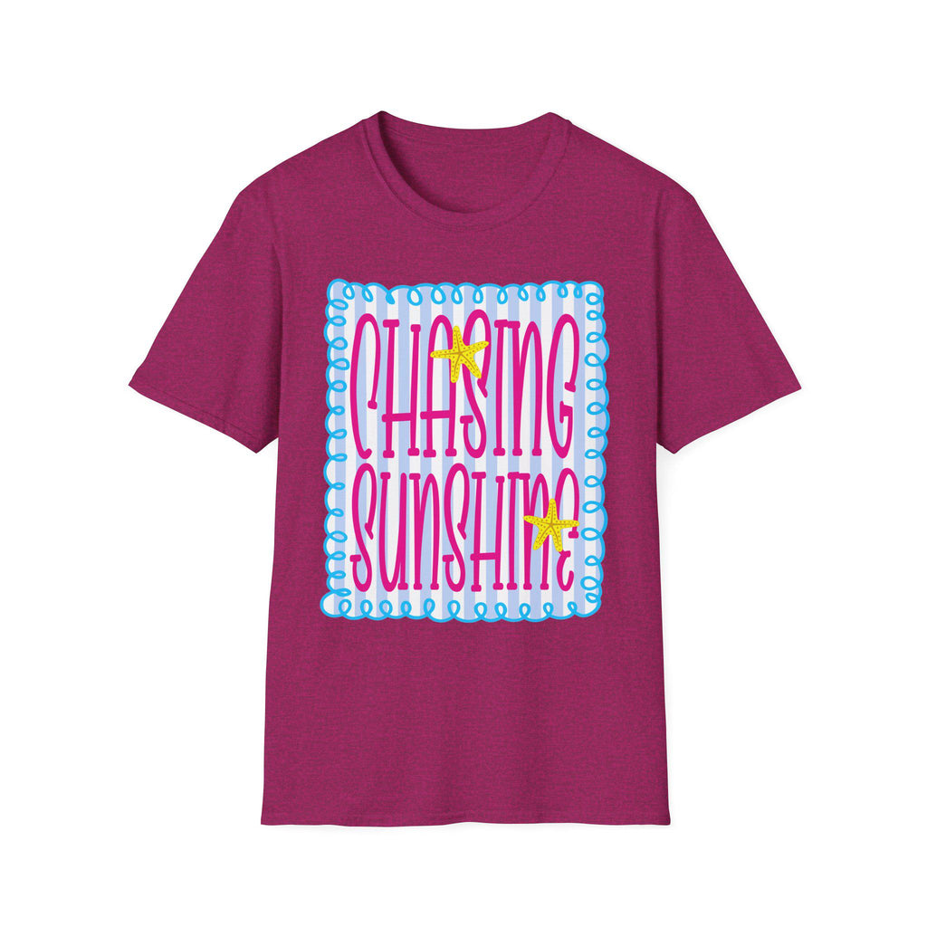 Chasing Sunshine T-Shirt | Retro Script, Beach Vibes, Bright Colors